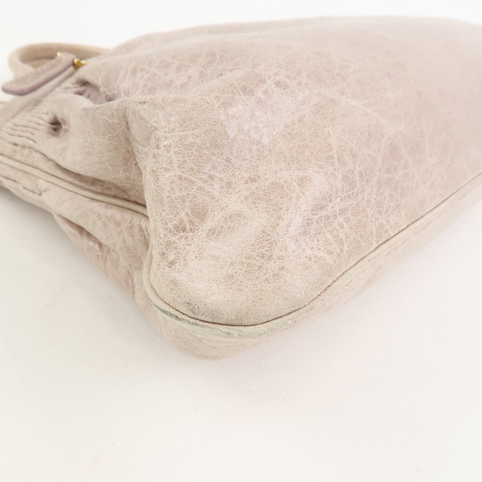 MIU MIU Logo Leather  2Way Bag Hand Bag Shoulder Bag Ivory