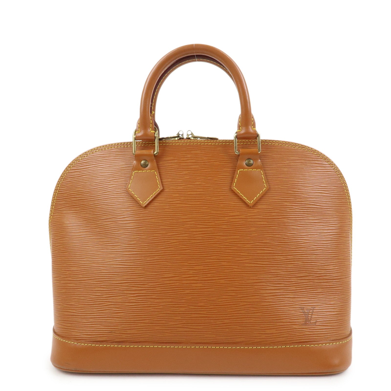 Louis Vuitton Epi Alma Hand Bag Zipang Gold M54148