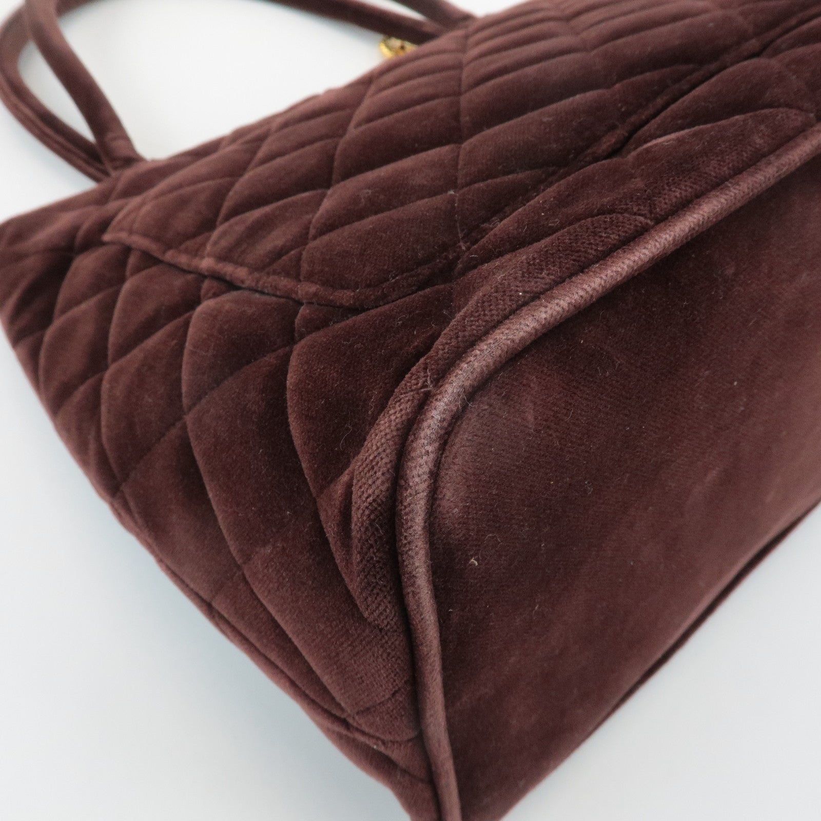 CHANEL Matelasse COCO Mark Velour Medalion Tote Bag Hand Bag A01804 Used