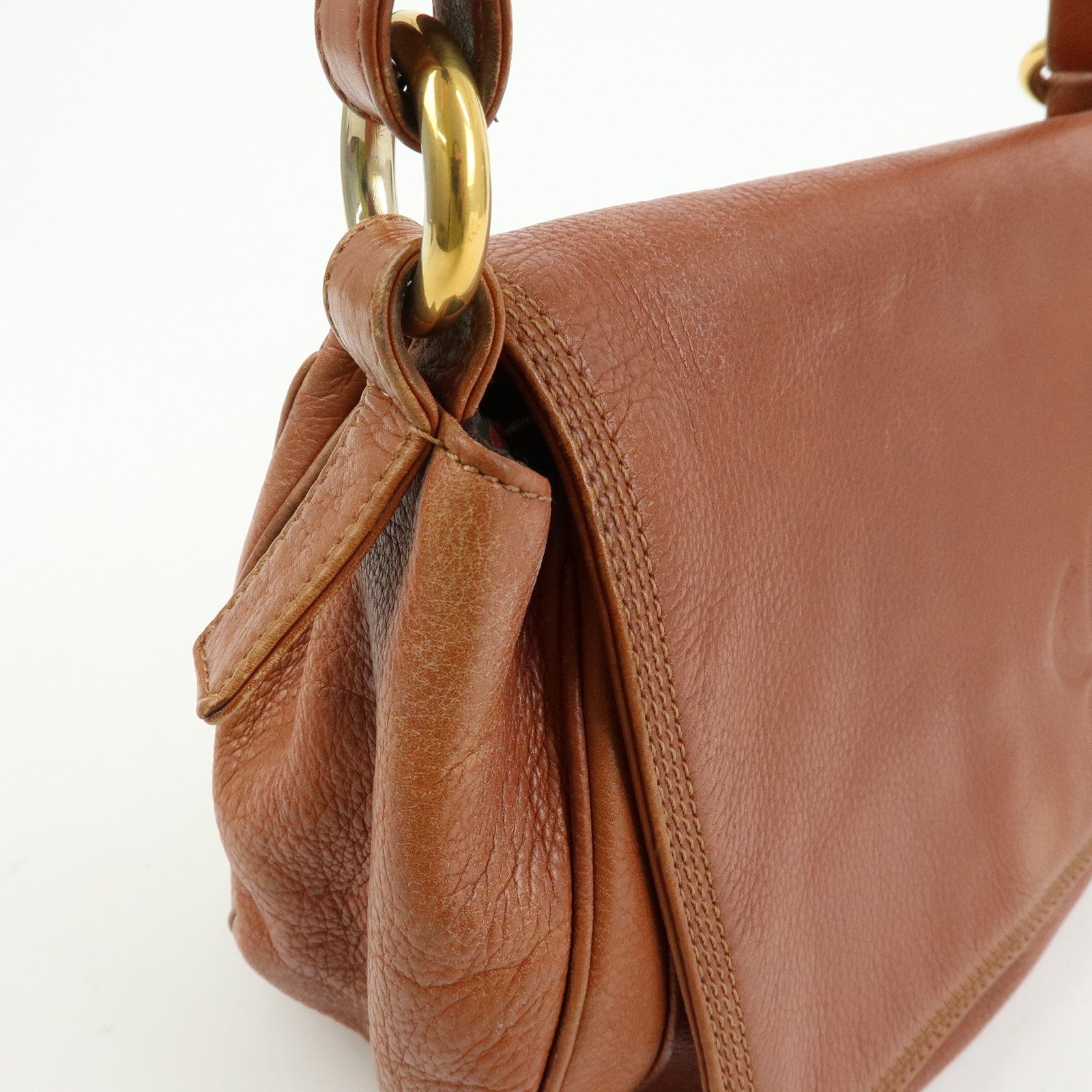 LOEWE Anagram Leather Shoulder Bag Crossbody Bag Brown
