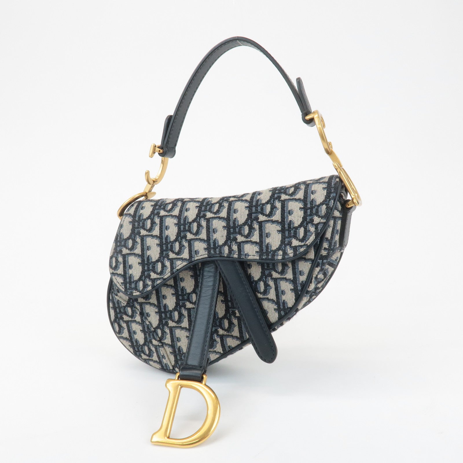Christian Dior Trotter Jacquard Leather Saddle Mini Shoulder Bag