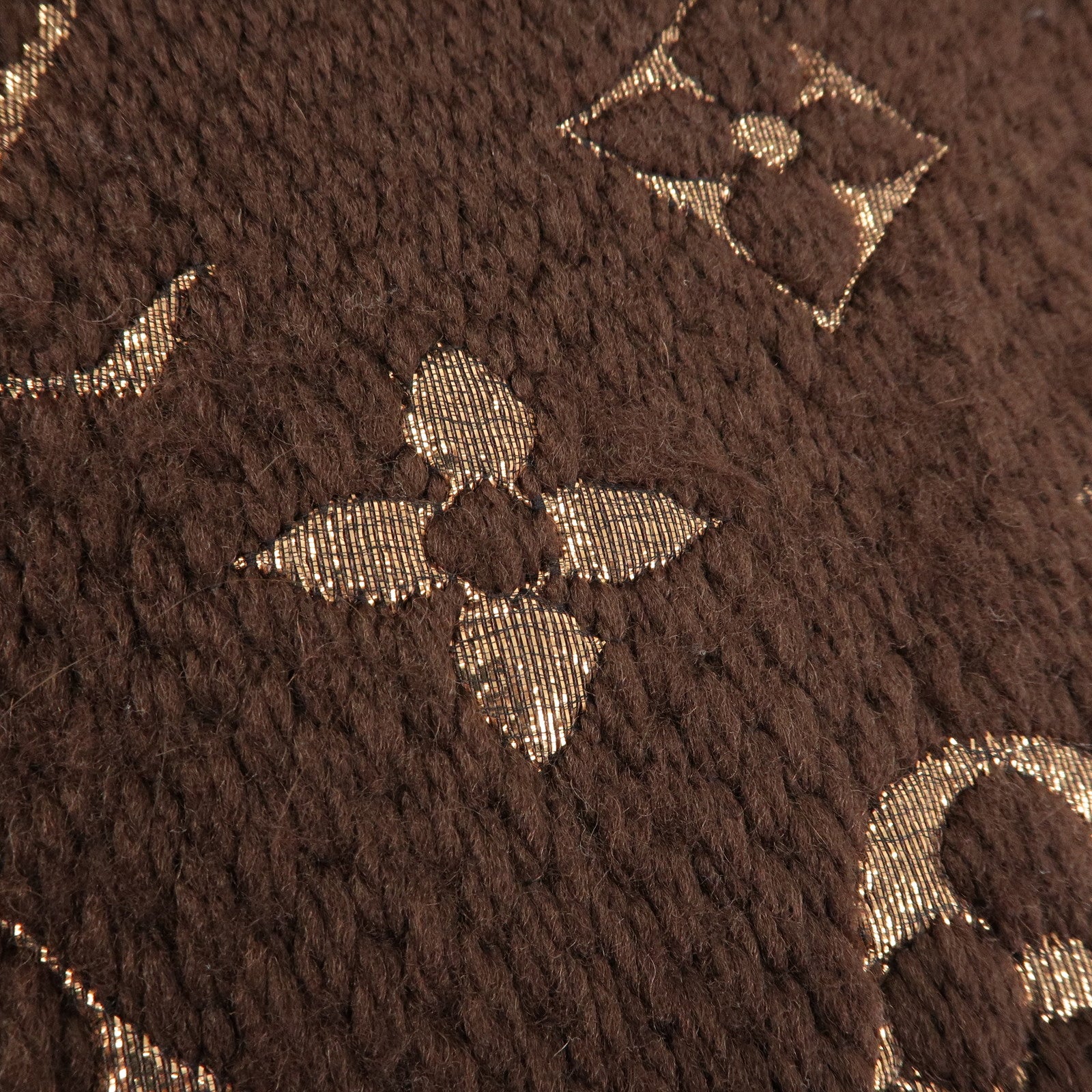 Louis Vuitton Echarpe Logomania Shine Wool Silk Scarf Brown M71383