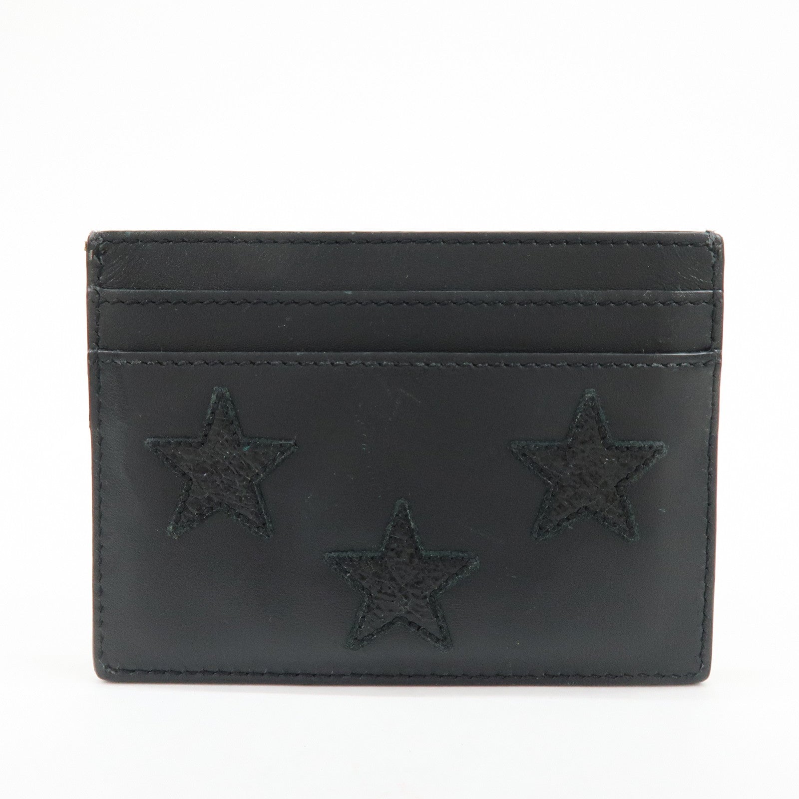 SAINT LAURENT PARIS Cassandra Leather Card Case Star Black 447876