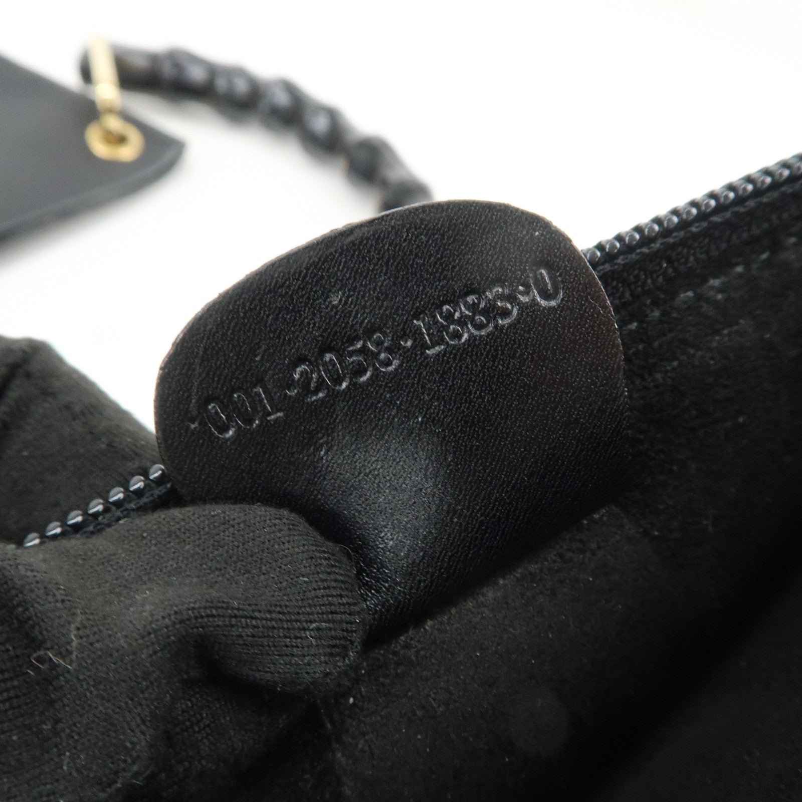 GUCCI Bamboo Leather Shoulder Bag Hand Bag Black Gold