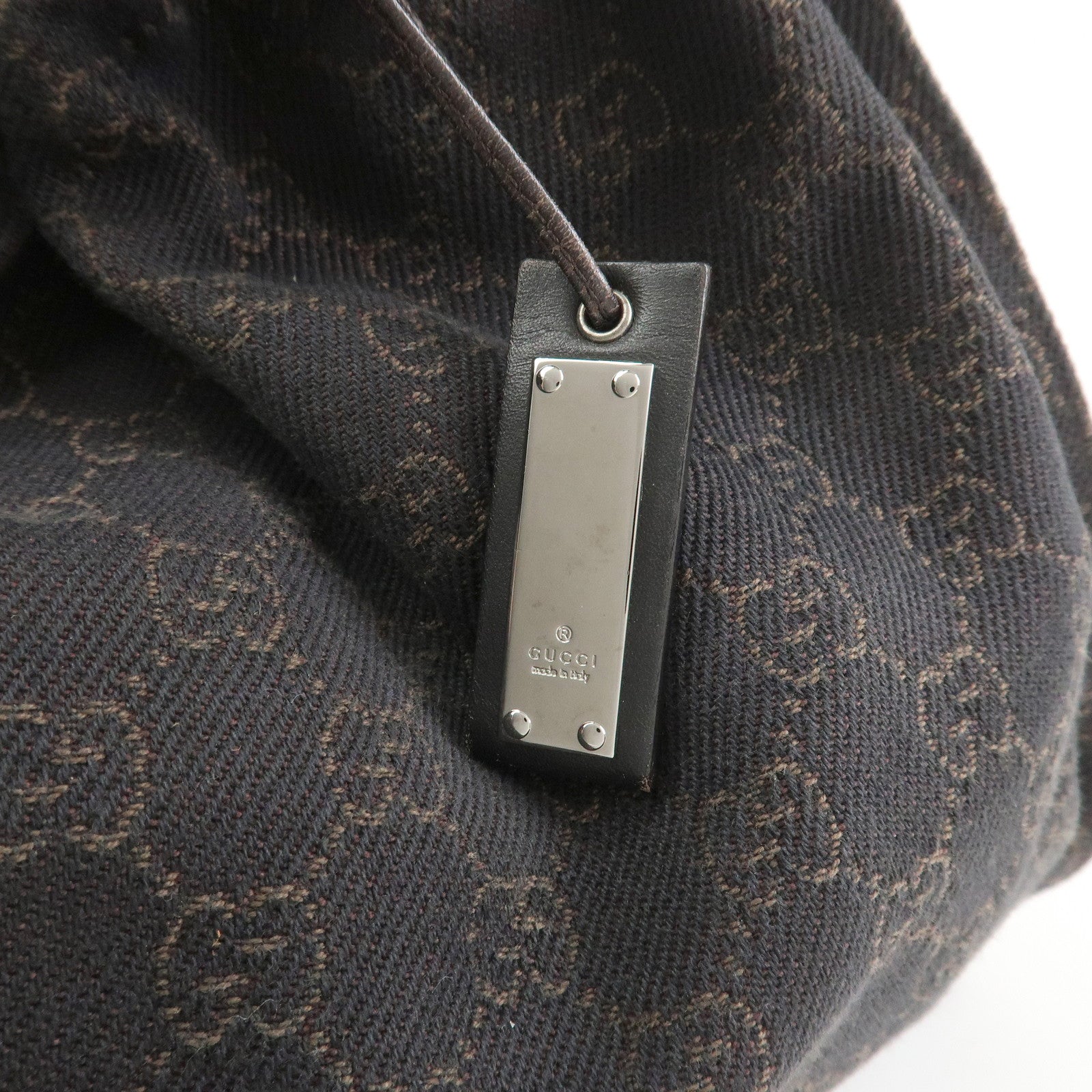 GUCCI GG Monogram Canvas Leather Tote Bag Hand Bag Brown 76554