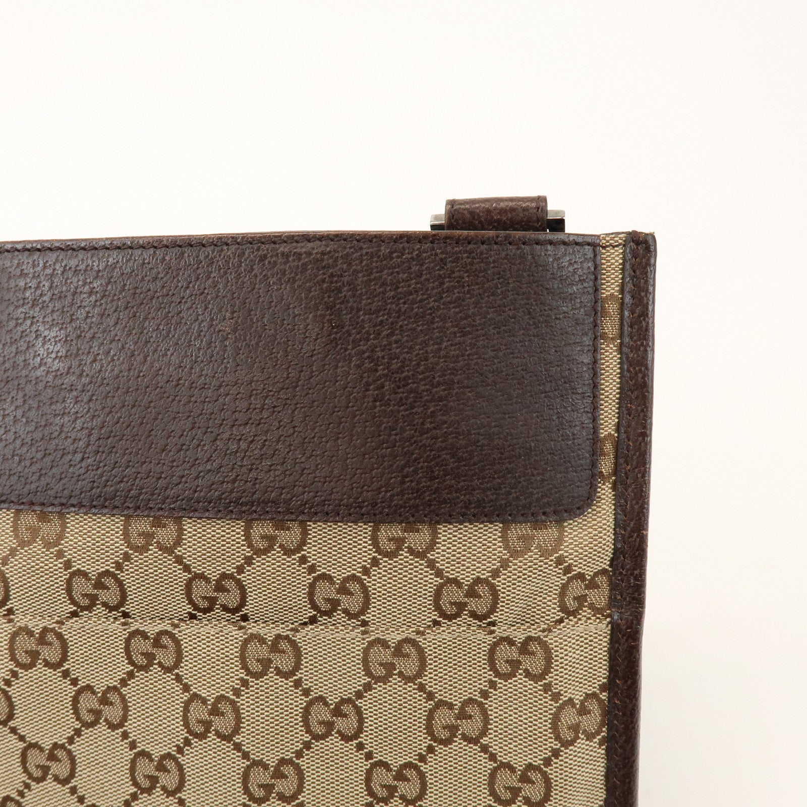GUCCI GG Canvas Leather Shoulder Crossbody Bag Beige Brown 27639