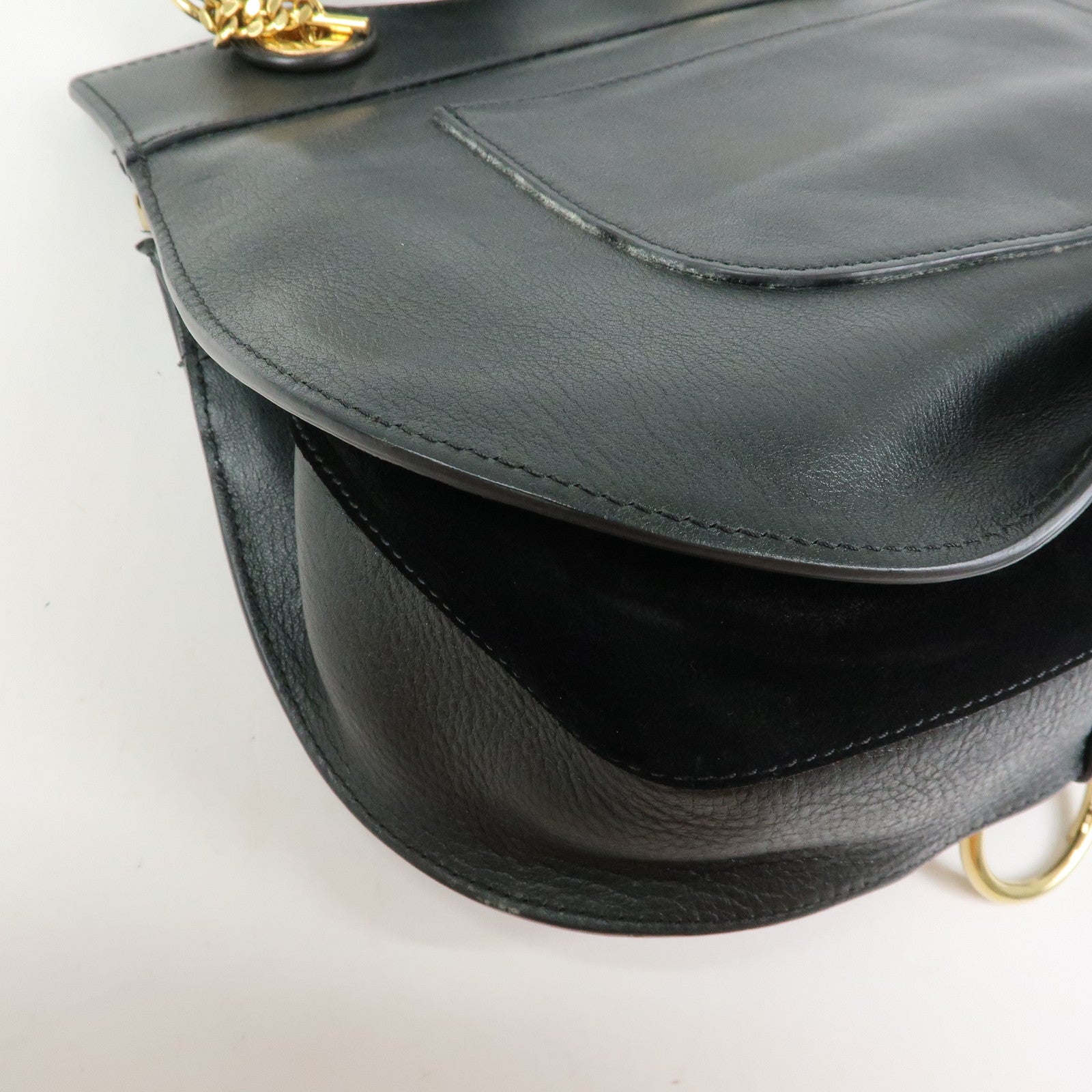 Chloe Goldie Leather 2Way Bag Shoulder Bag Hand Bag Black