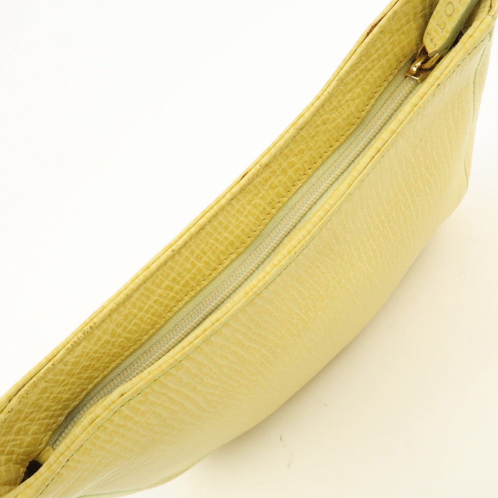 LOEWE Embossed Leather Hand Bag Shoulder Bag Yellow L21