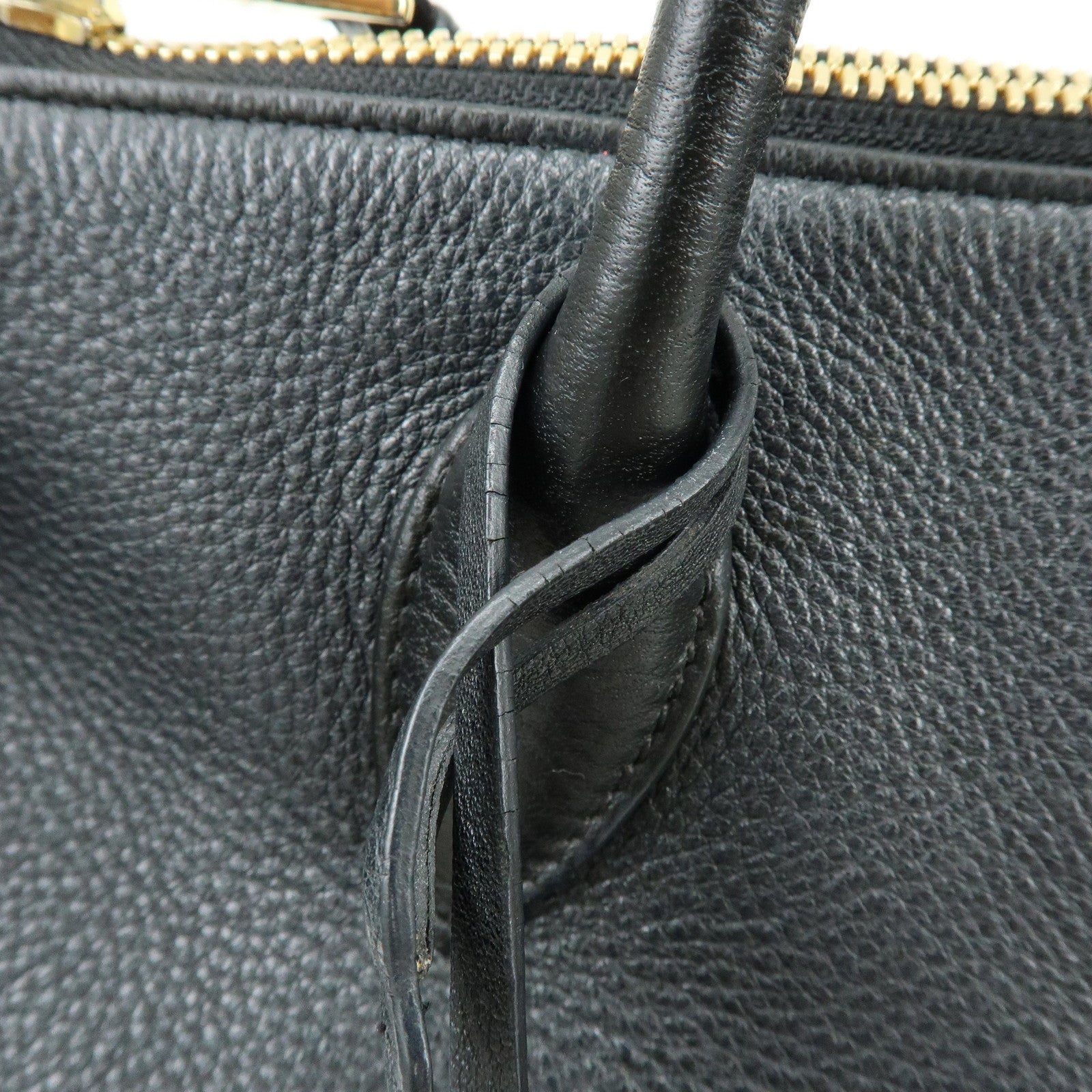 PRADA Leather 2Way Bag Hand Bag Shoulder Bag Black