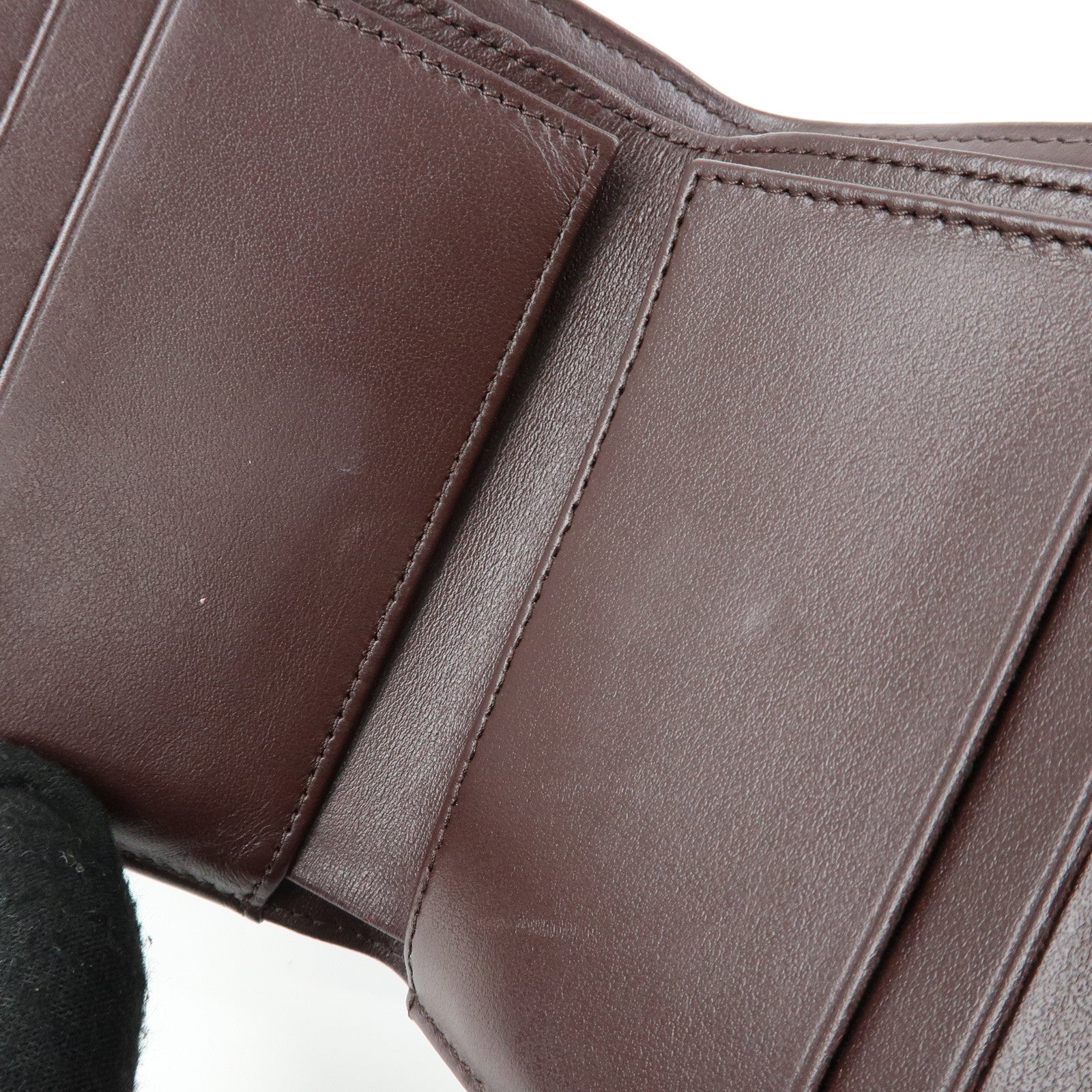 CHANEL Matelasse Caviarskin Small Tri-fold Wallet Brown AP0231