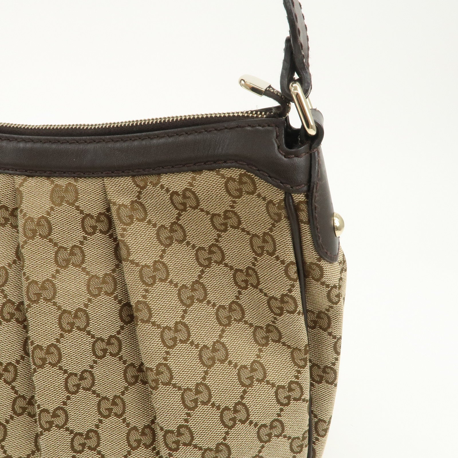 GUCCI Sukey Interlocking G GG Canvas Leather Shoulder Bag 362726