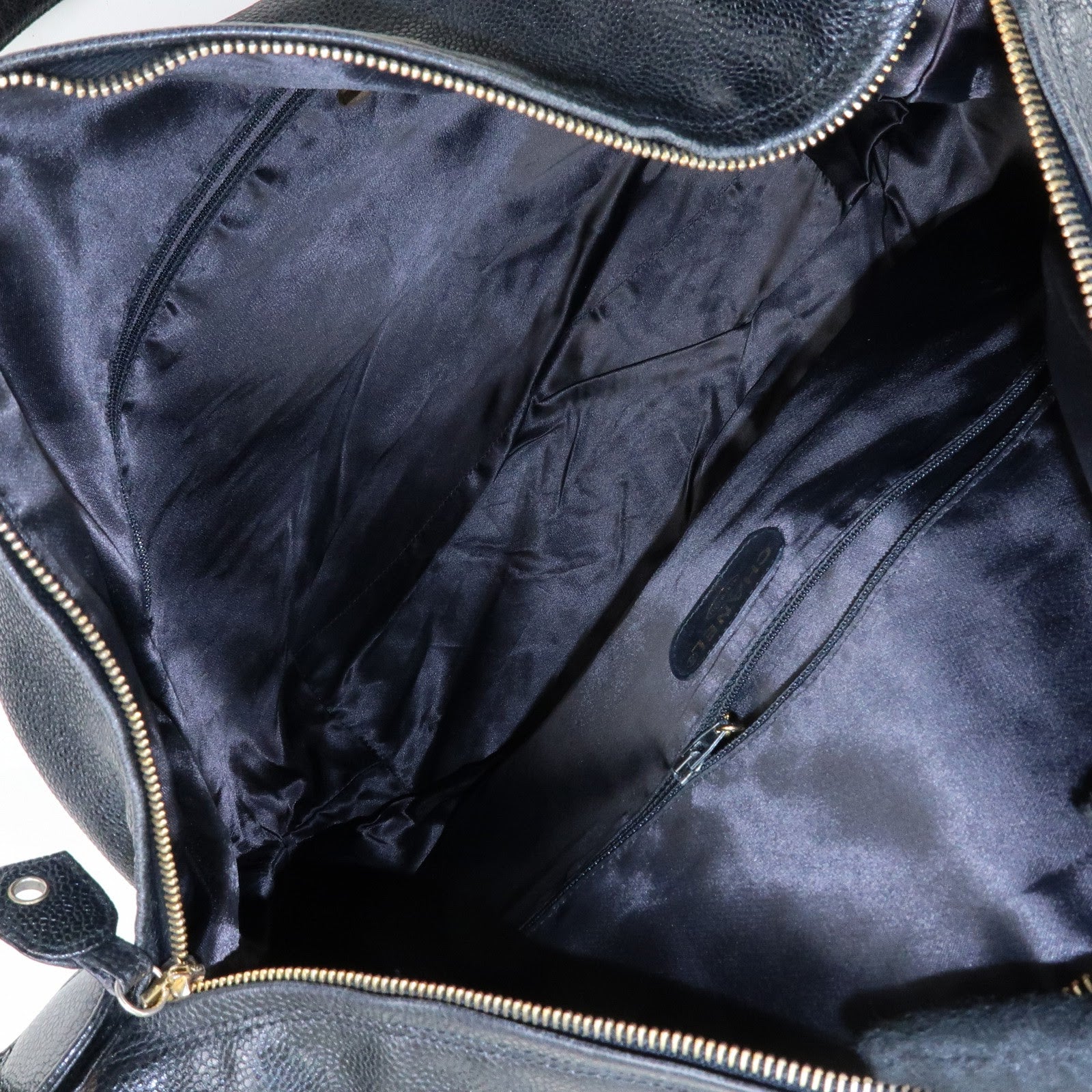 CHANEL Large COCO Mark Cavairskin Shoulder Bag Black