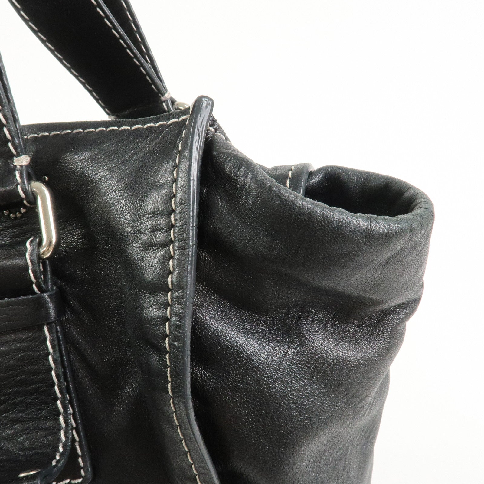 Chloe Patsy Leather Tote Bag Shoulder Bag Studs Black