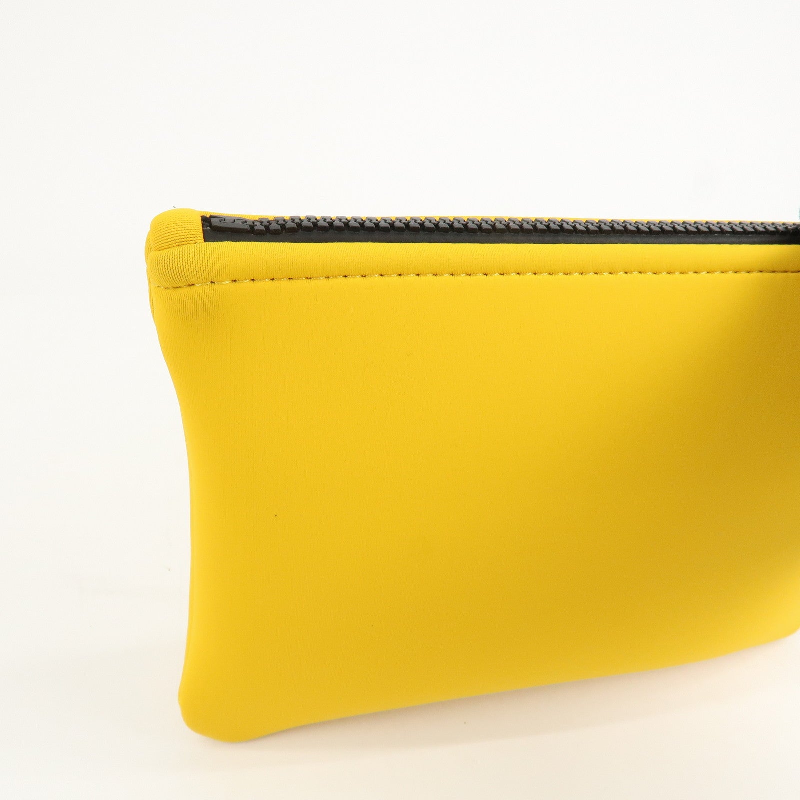 HERMES Neoprene Leather Neobain PM Pouch Cosmetic Pouch Yellow
