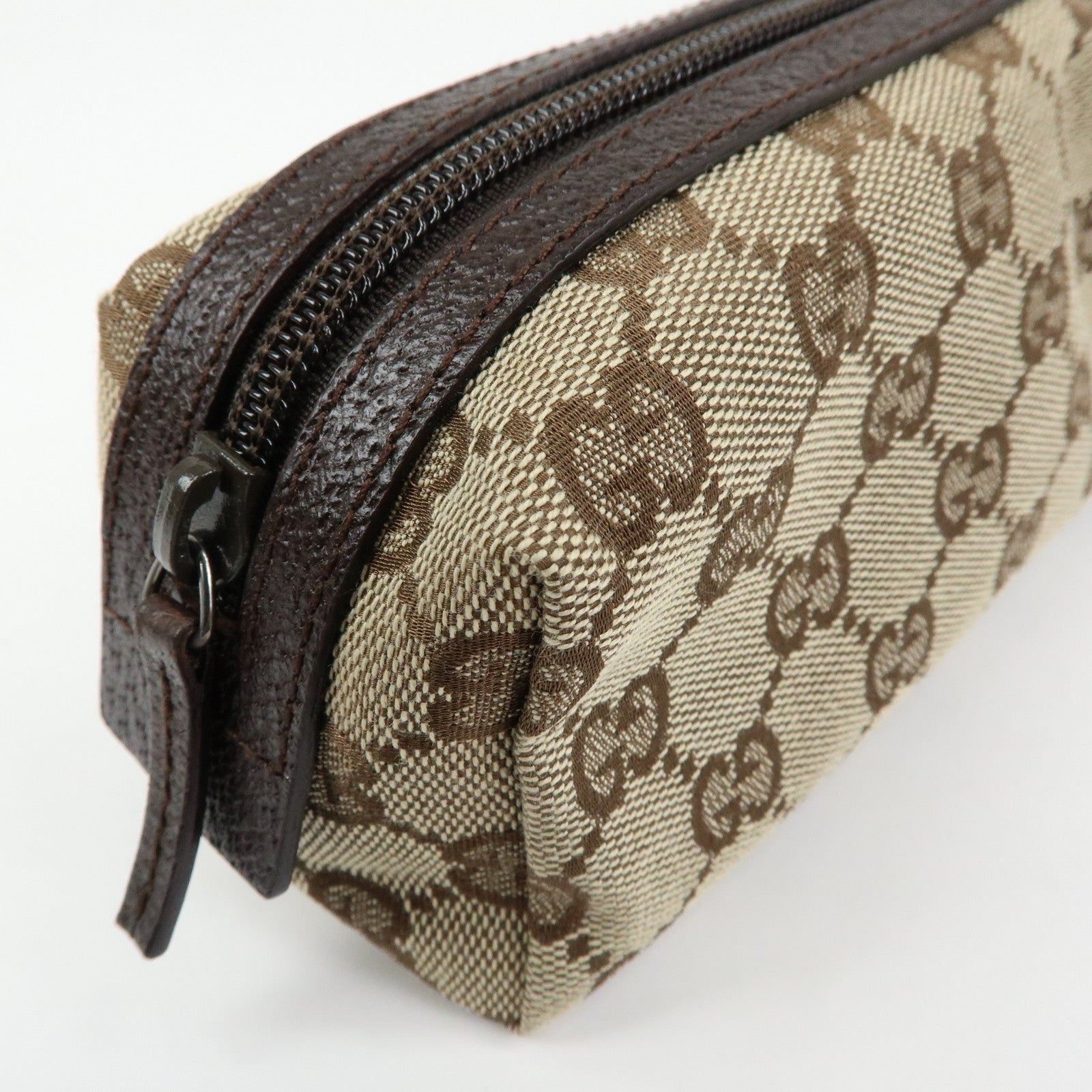 GUCCI GG Canvas Pouch Cosmetic Pouch Beige Brown 29596