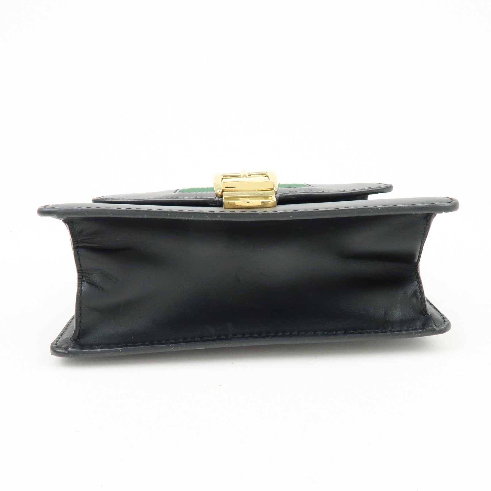 GUCCI Sylvie Sherry Leather Chain Shoulder Bag Black 431666