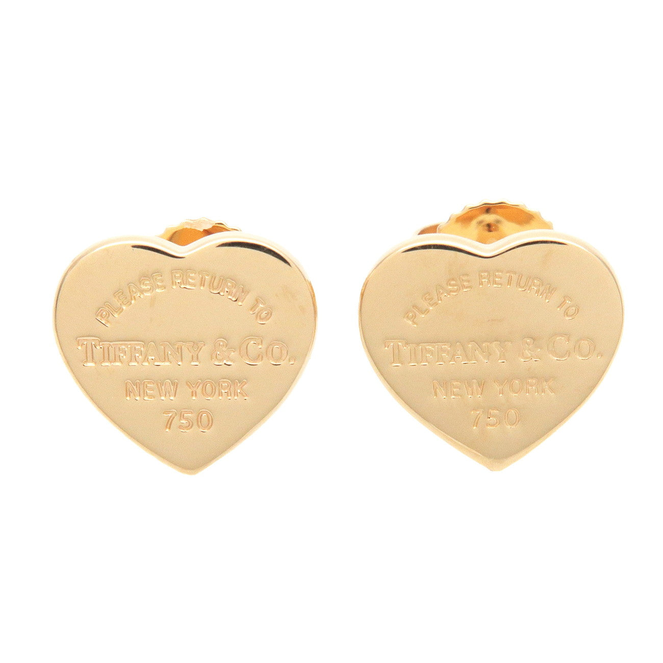 Tiffany & Co Return to Tiffany Mini Heart Tag Stud Earrings 750YG
