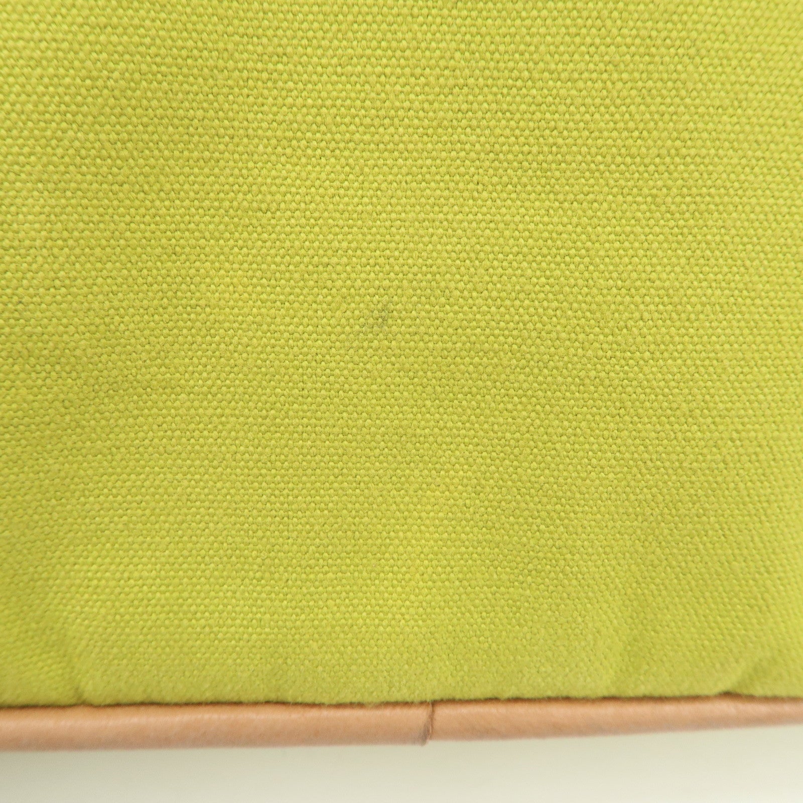 HERMES Bolide Pouch MM Canvas Leather Cosmetic Pouch Light Green