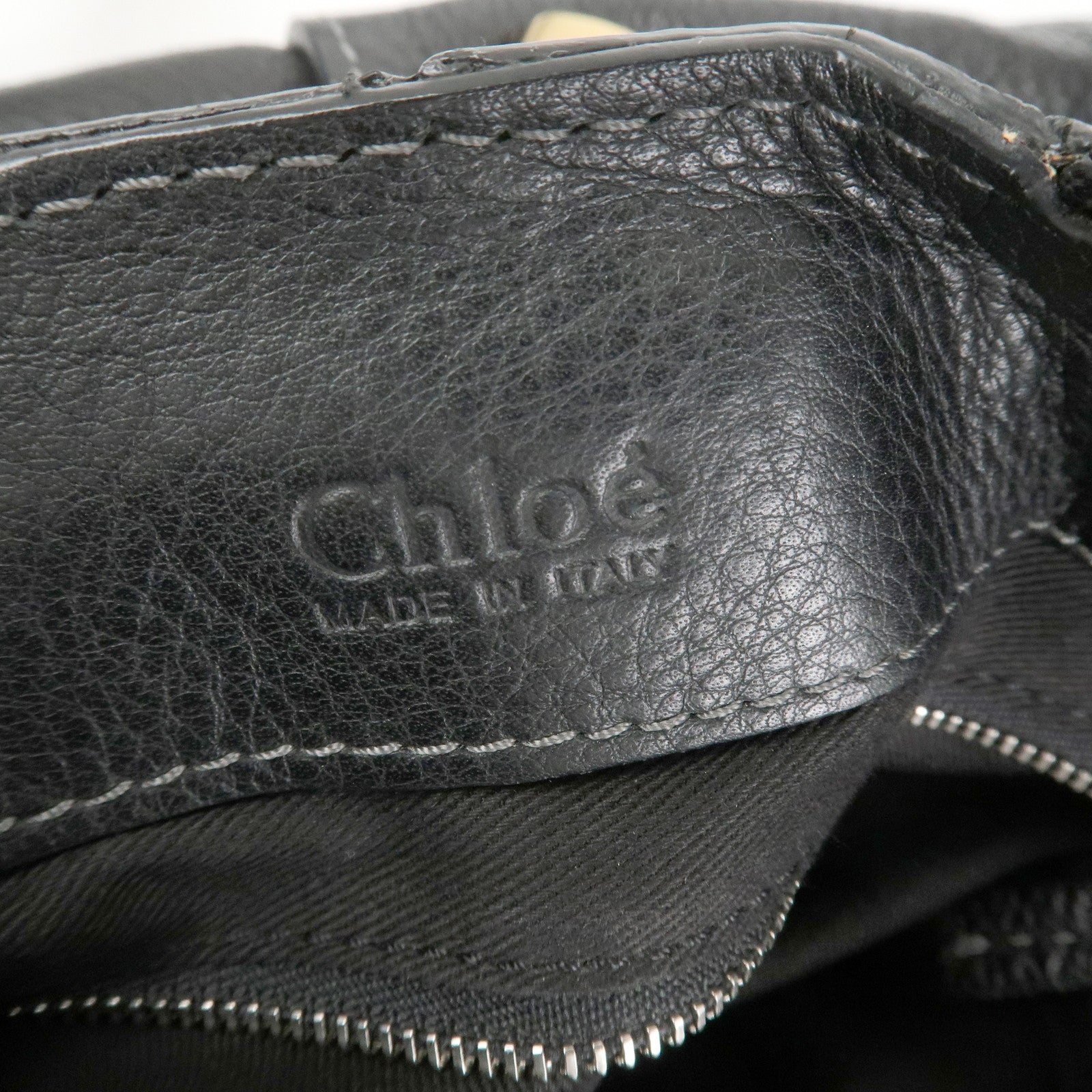 Chloe Paddington Leather Hand Bag Shoulder Bag Black Gold Hardware