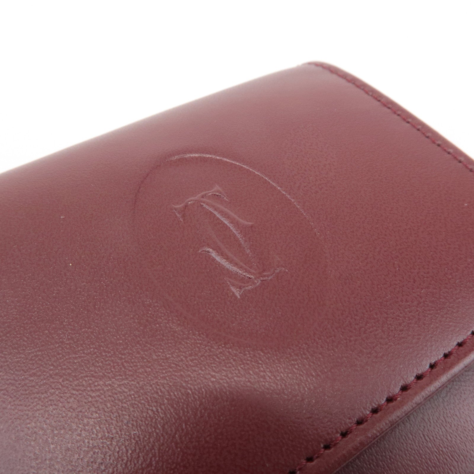 Cartier Mustline Leather Coin Case Bordeaux Used