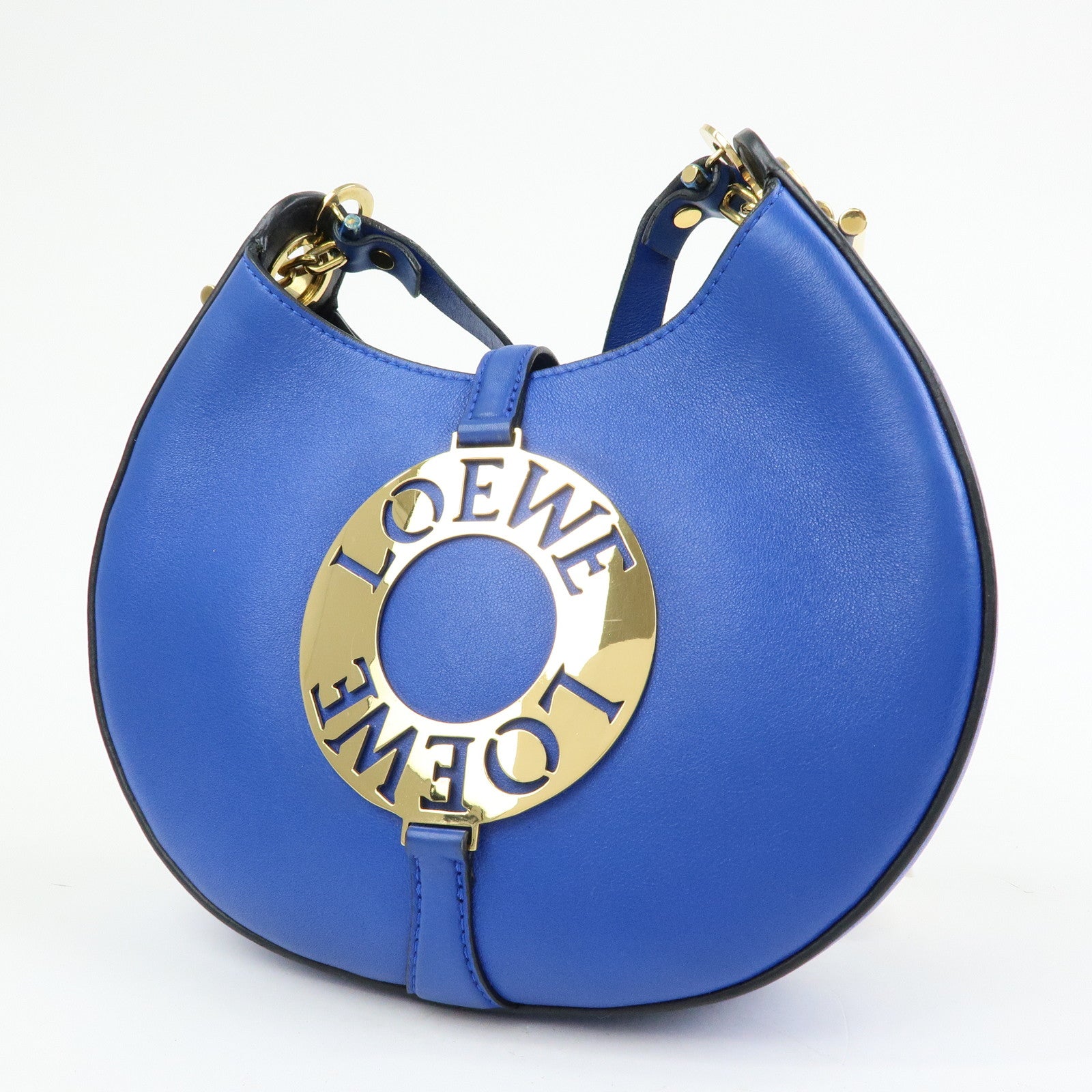 LOEWE Joyce Calf Leather Shoulder Bag Crossbody Bag Blue