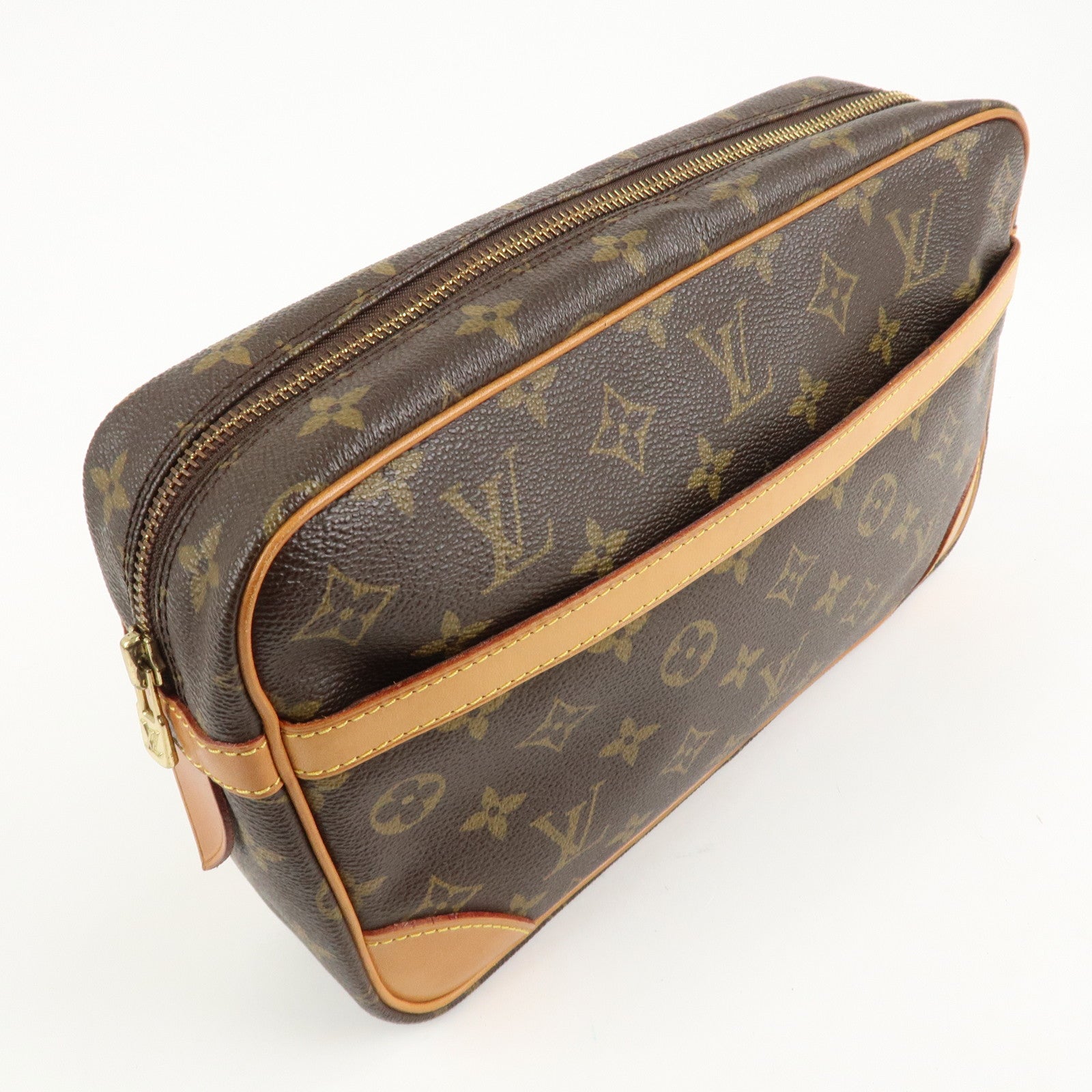 Louis Vuitton Monogram Compiegne 28 Pouch Clutch Bag Brown M51845 Used