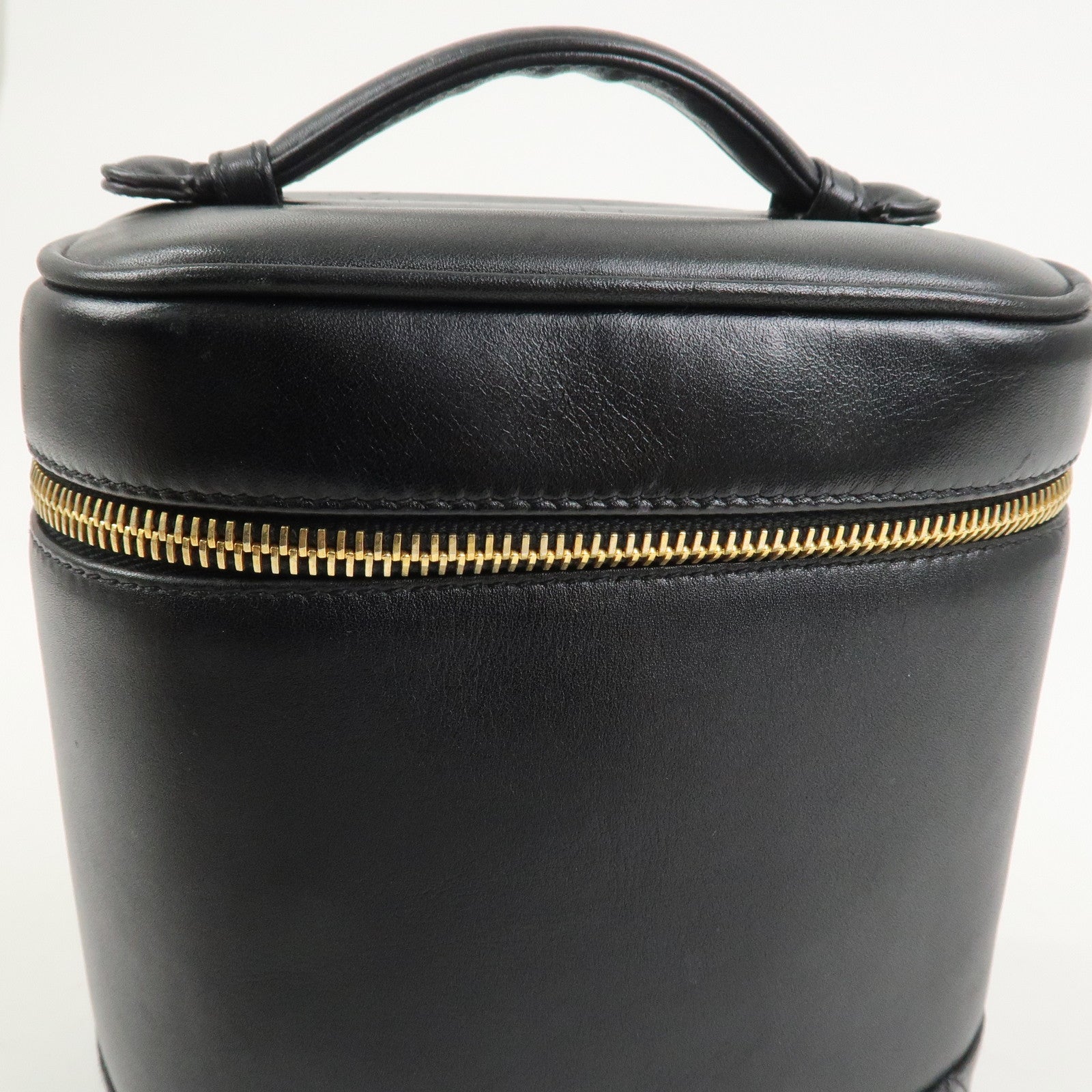 CHANEL Bicolore Lamb Skin Vanity Bag Hand Bag Makeup Bag A01619