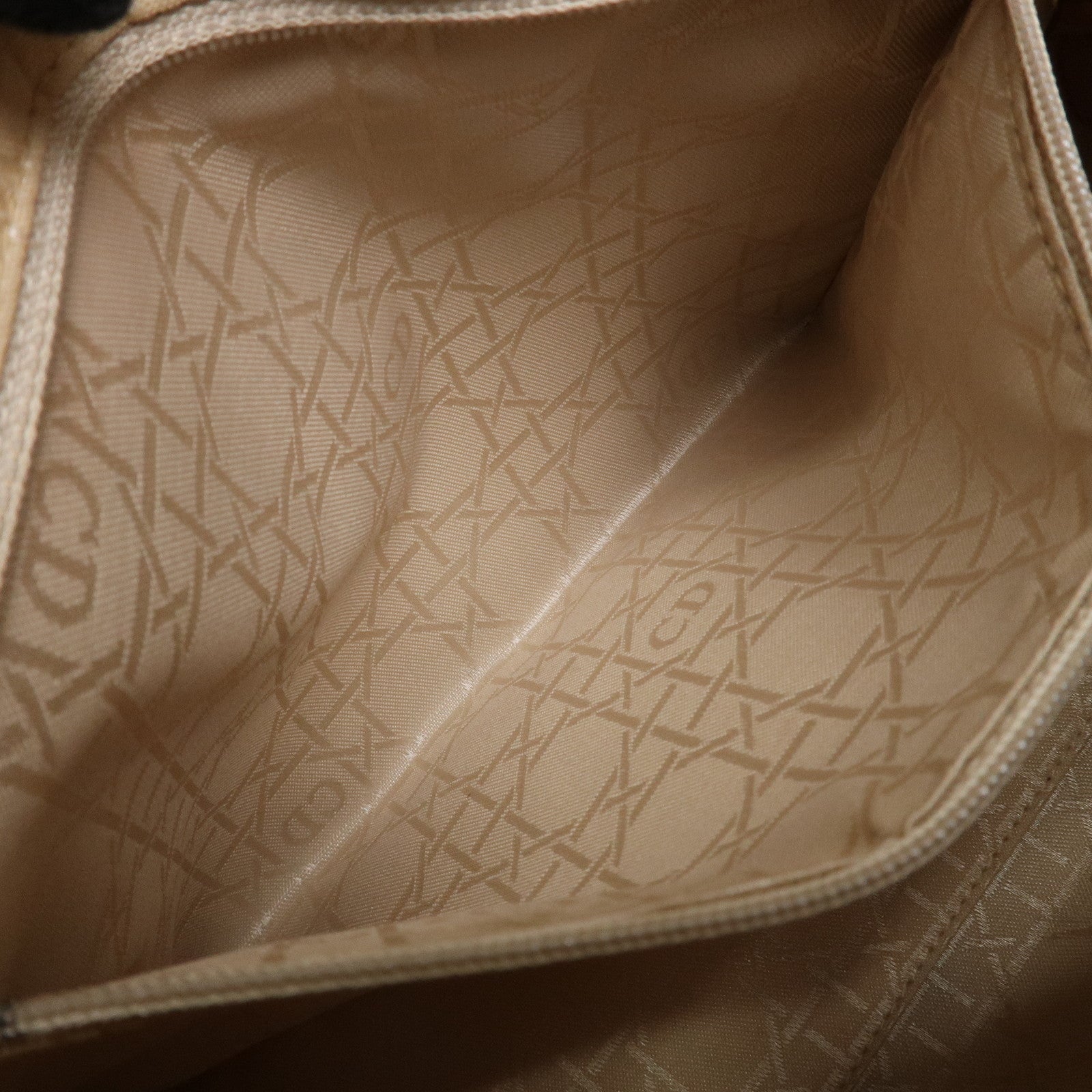 Christian Dior Canage Lady Dior Lamb Skin Hand Bag Tote Bag Brown