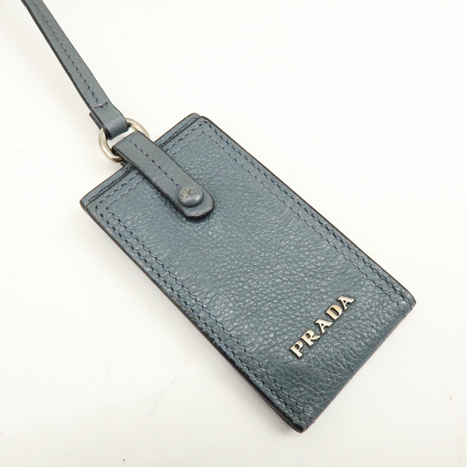 PRADA Etiquette Leather 2Way Bag Shoulder Bag Clutch Bag Gray