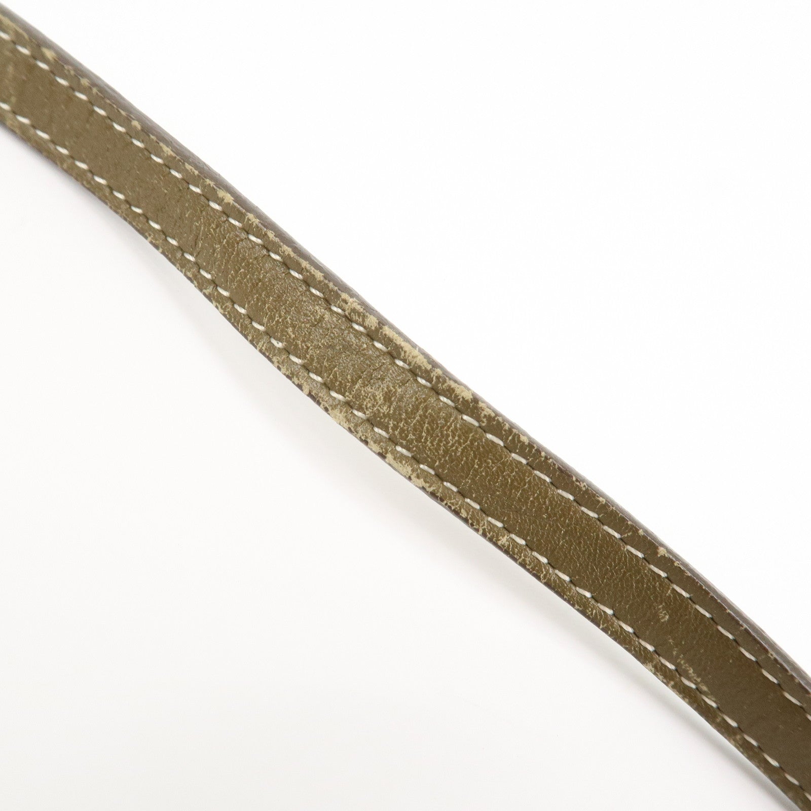 CELINE C Macadam Canvas Leather Shoulder Pouch Khaki