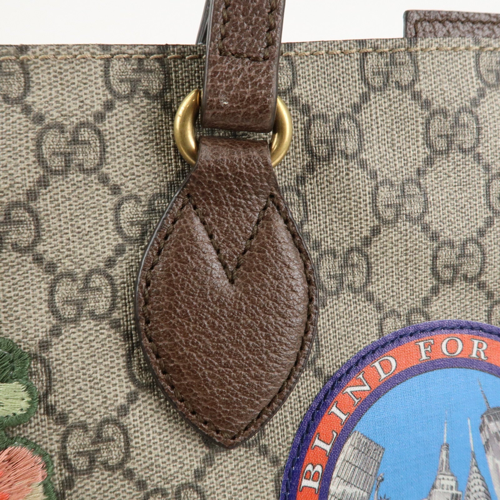 GUCCI GG Supreme Canvas Leather 2WAY Tote Bag Beige Brown 474085 Used