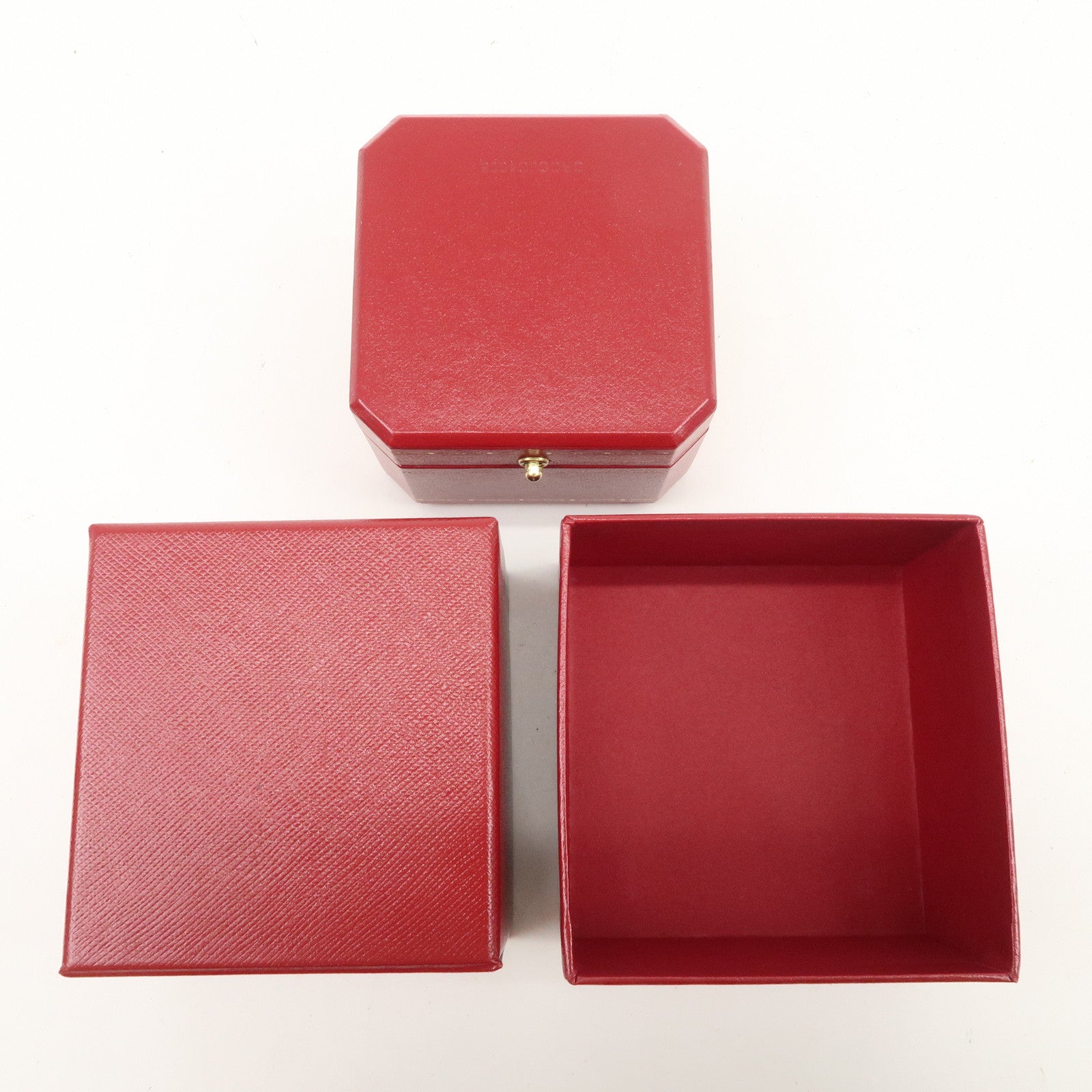 Cartier Set of 2 Jewelry Boxes Ring Boxes Red Gold