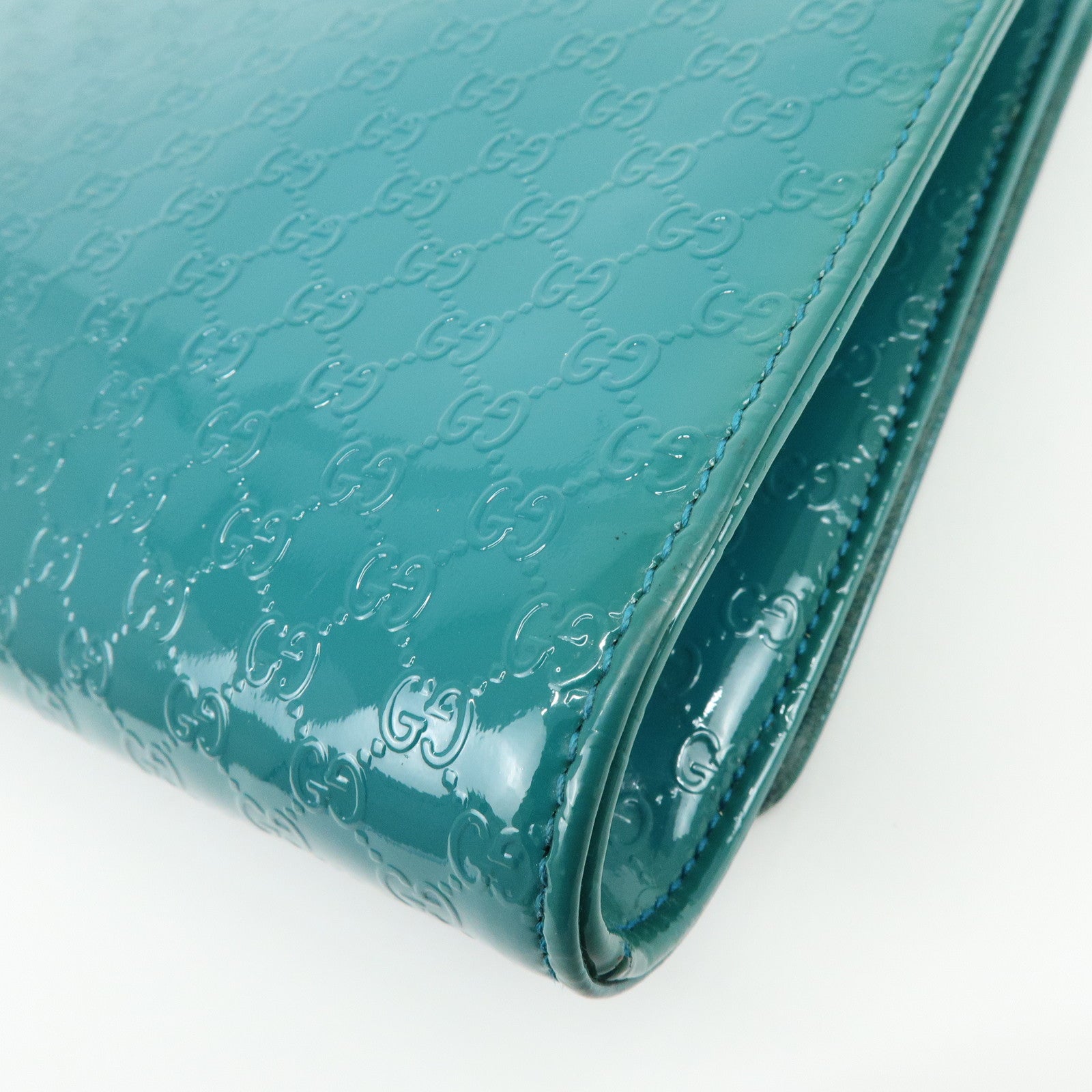 GUCCI Microguccissima Leather Hand Bag Clutch Bag Blue 339249