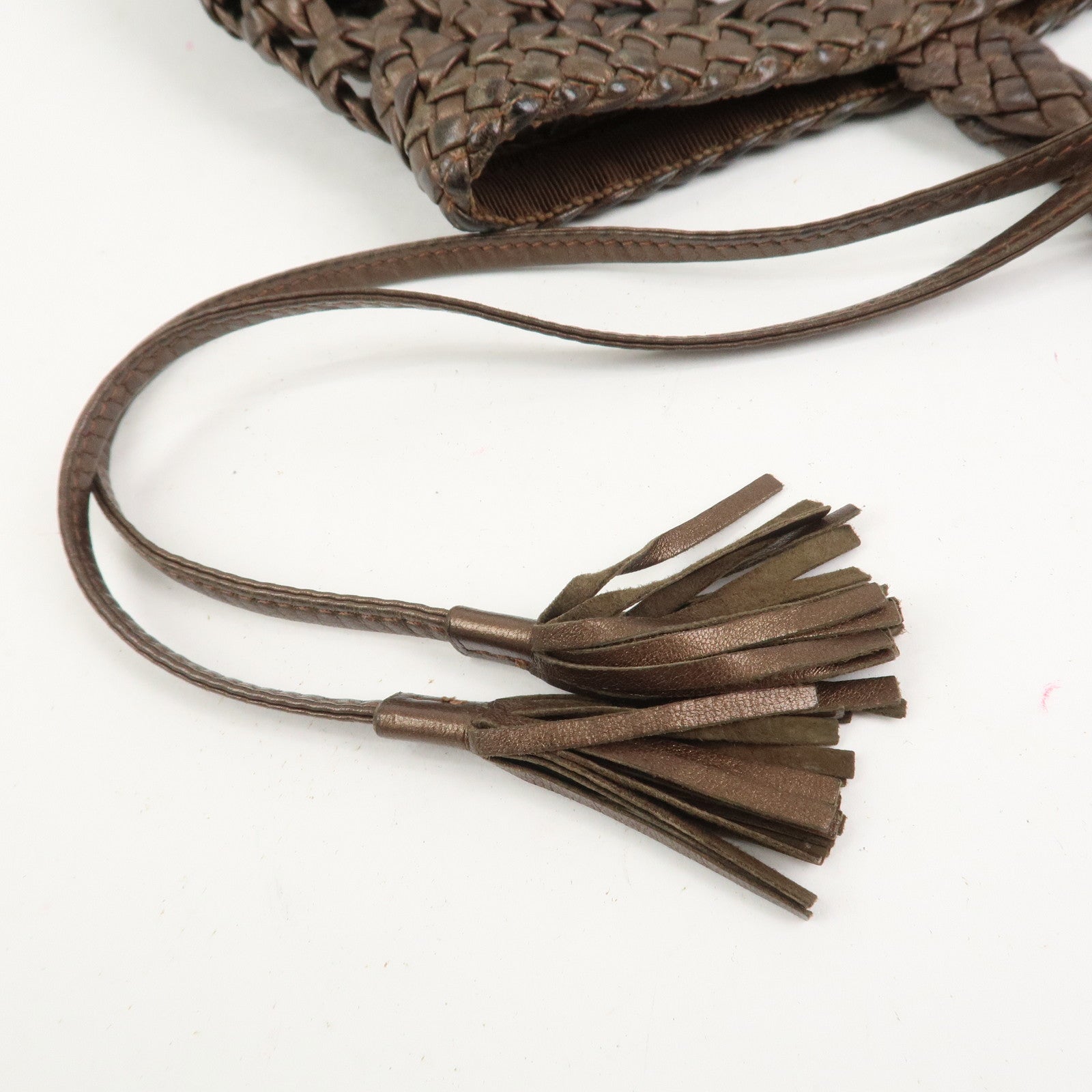 Ferragamo Gancini Logo Leather Tote Bag Shoulder Bag Brown