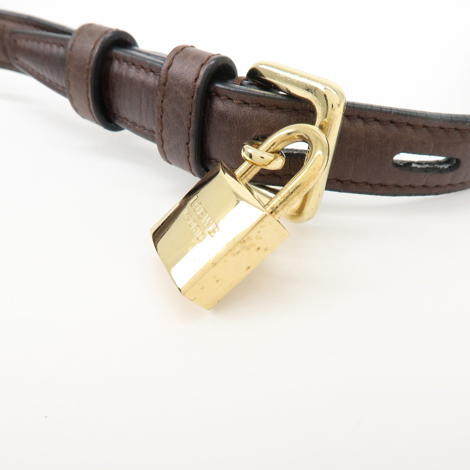 LOEWE Heritage Leather Shoulder Bag Crossbody Bag Dark Brown