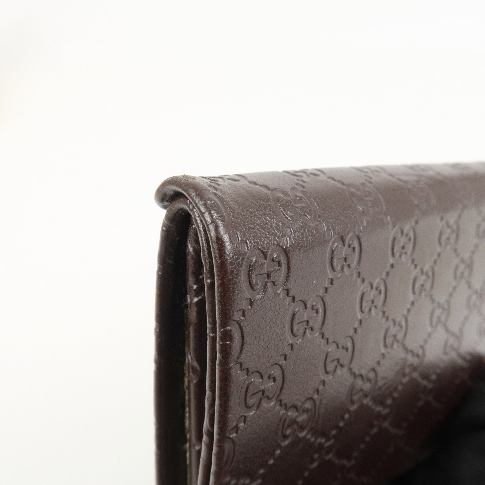 GUCCI Micro Guccissima Leather Glasses Case Dark Brown