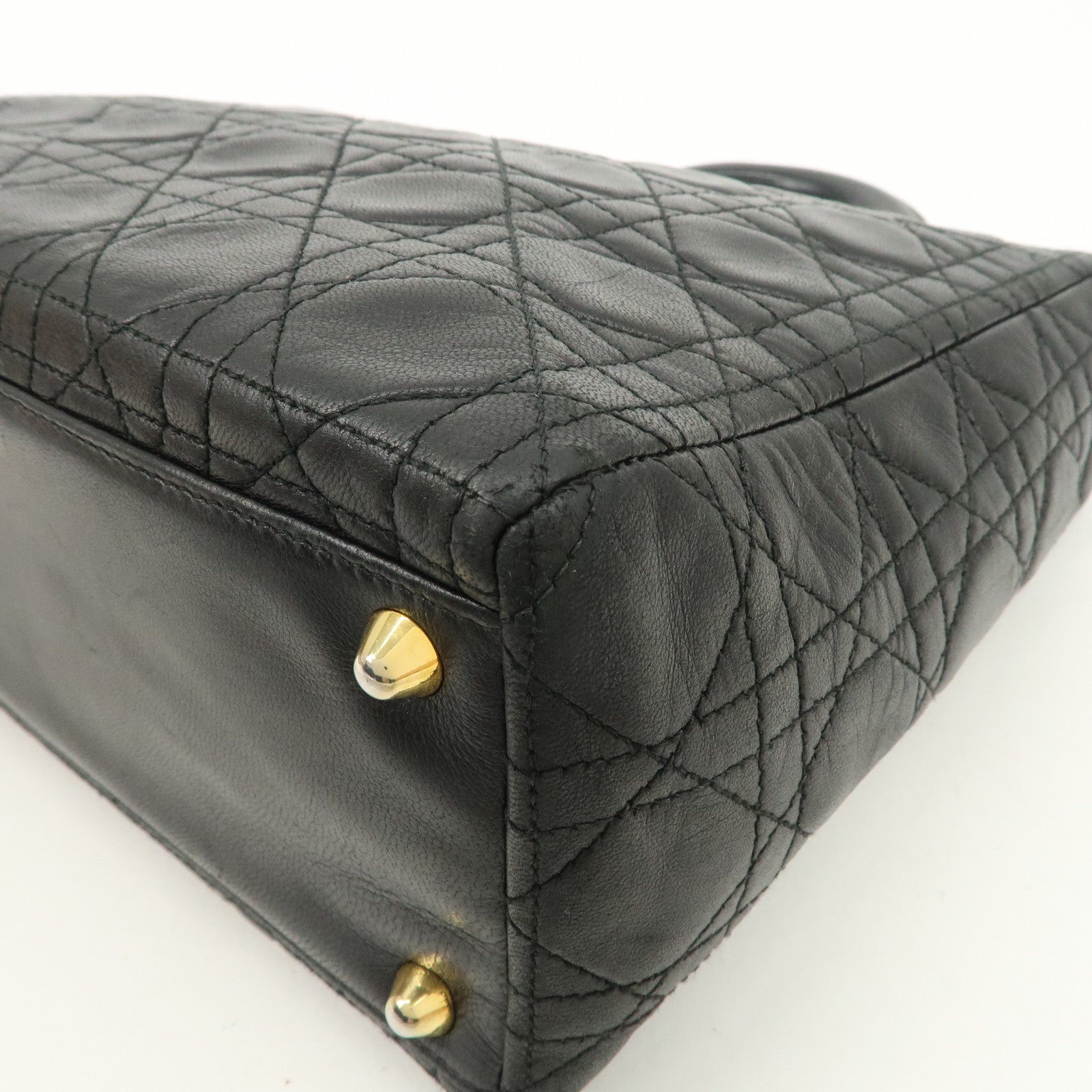 Christian Dior Canage Lady Dior Leather Large Hand Bag Tote Bag