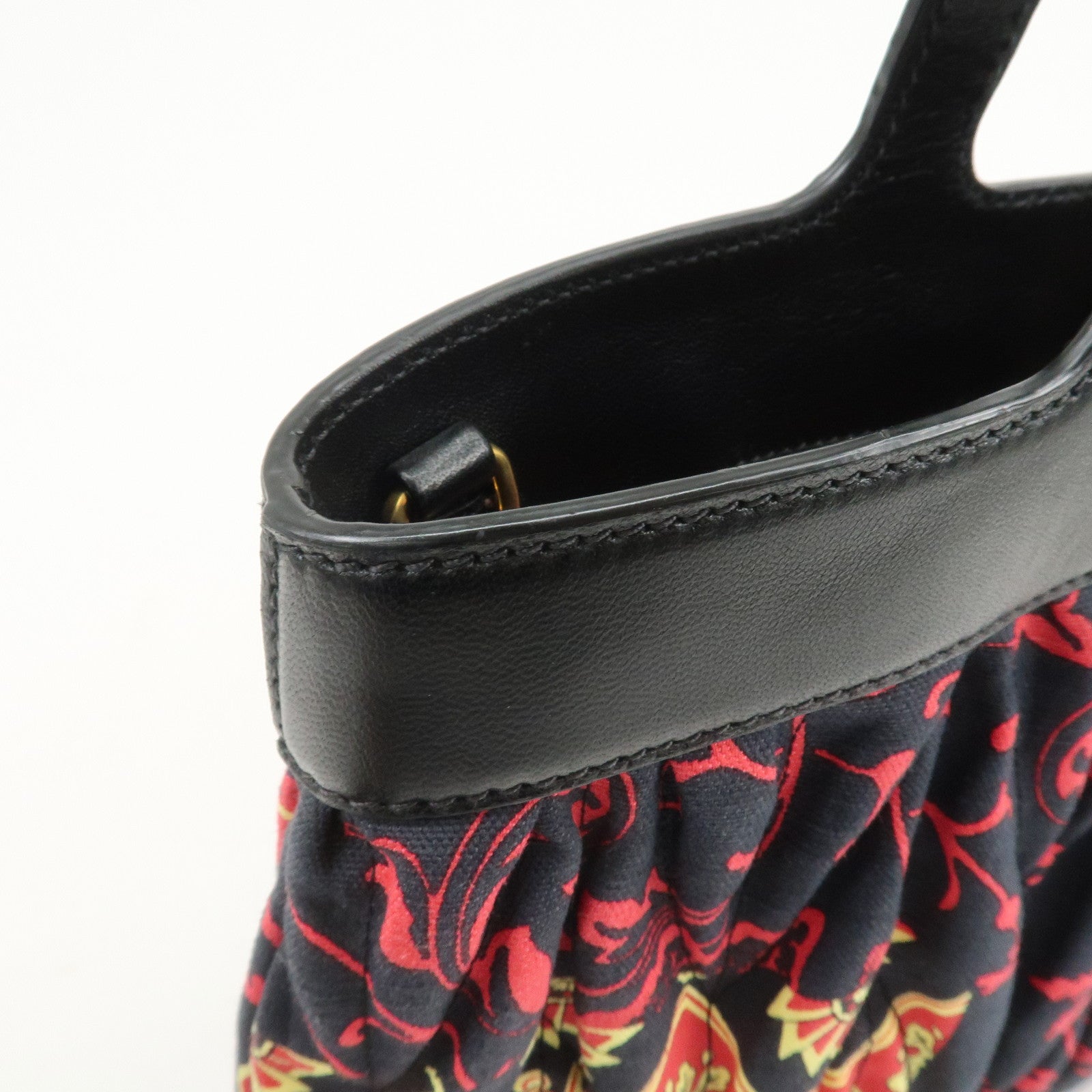 MIU MIU Matelasse 2Way Hand Bag Japan Limited Black Red