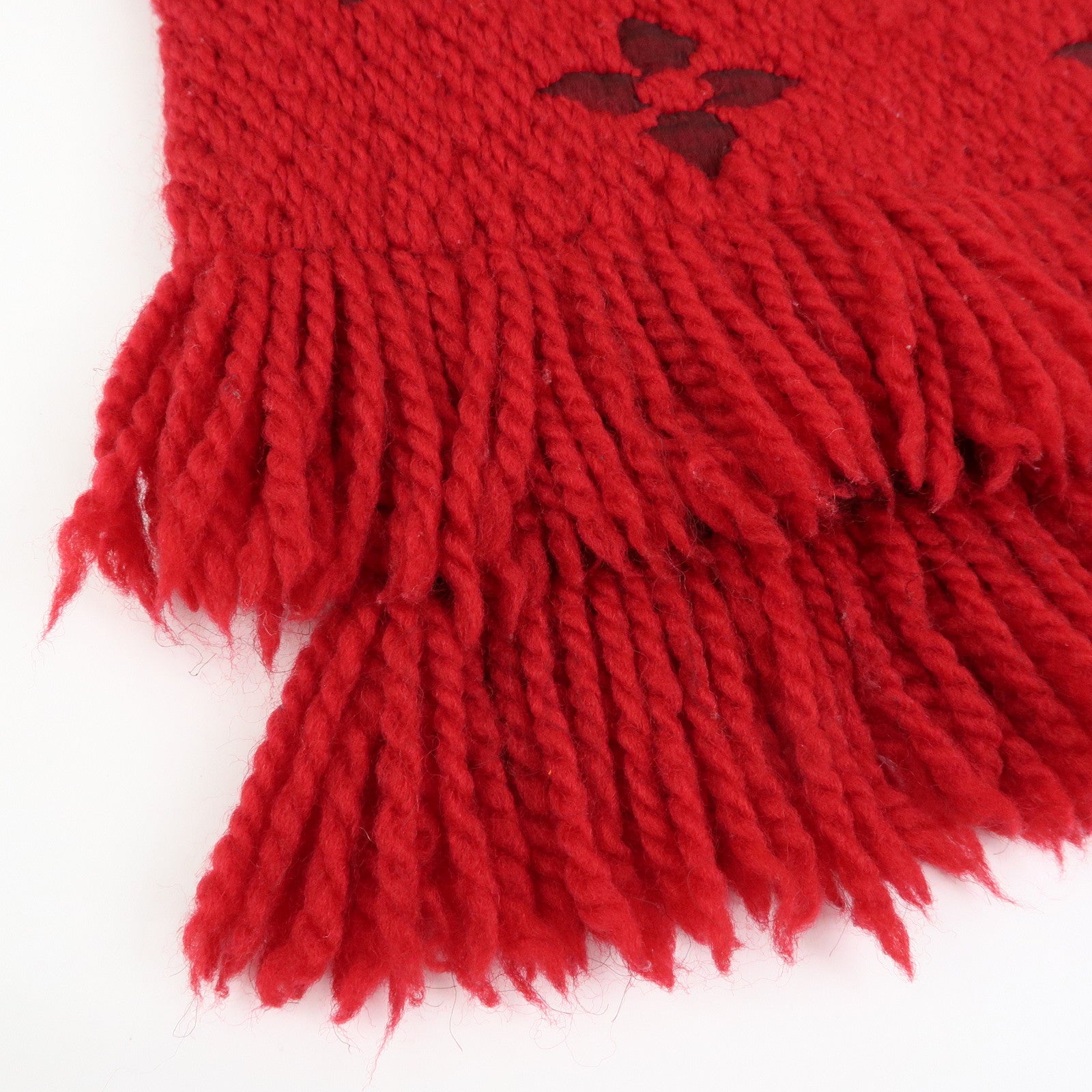 Louis Vuitton Echarpe Logomania Monogram Wool Silk Scarf Red