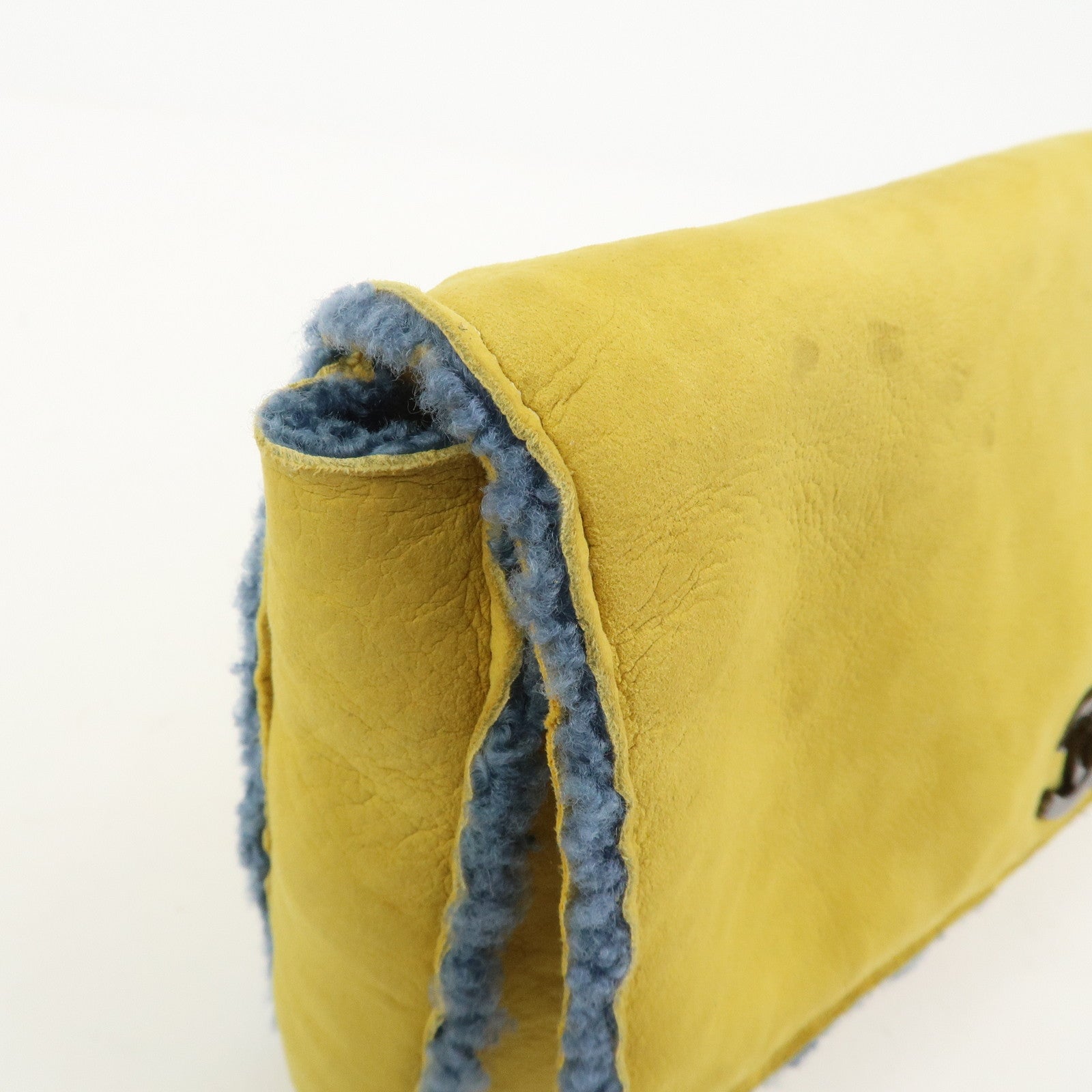 CHANEL COCO Mark Mouton Clutch Bag Yellow Blue