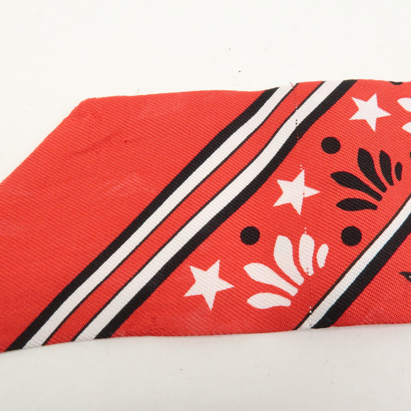 HERMES Twilly Silk 100% Scarf LES LEOPARDS Red Black White