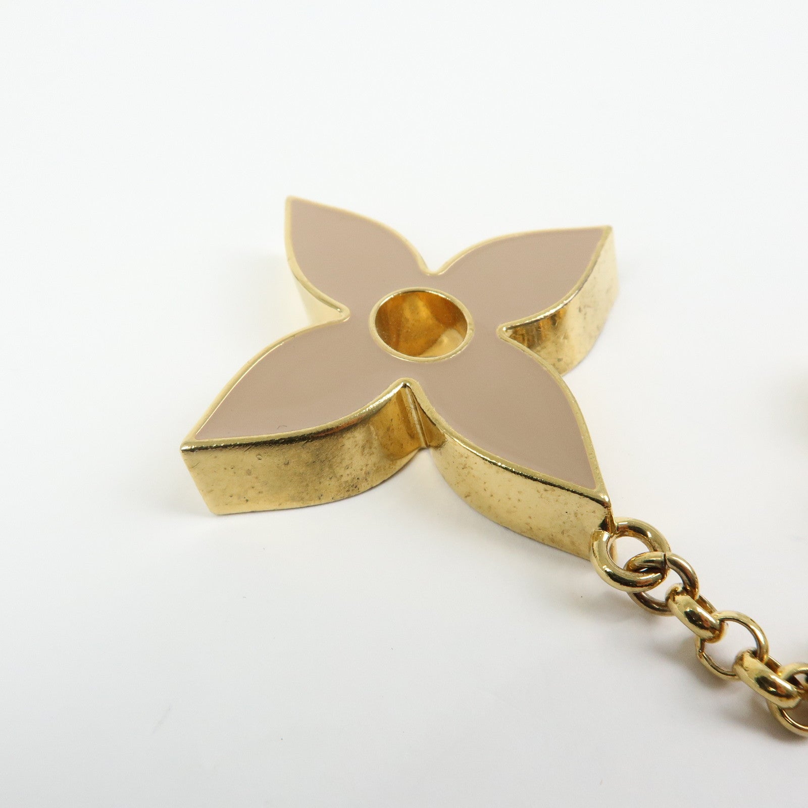 Louis Vuitton Fleur de Monogram Key Chain Bag Charm Gold M67119