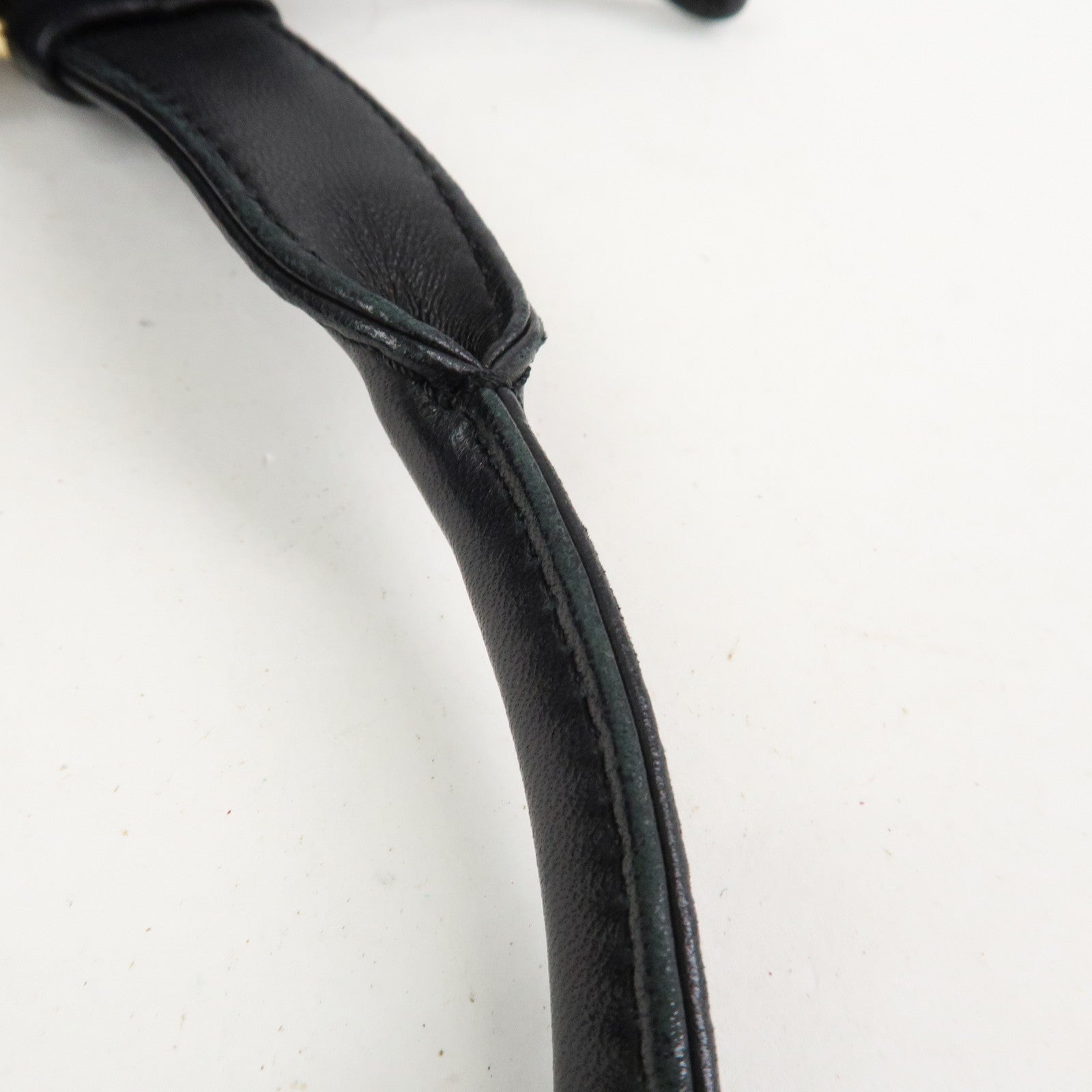 LOEWE Anagram Nappa Leather Hand Bag Drawstring Bag Black