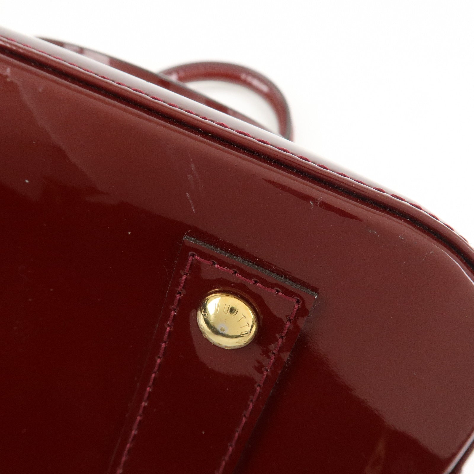 Louis Vuitton Monogram Vernis Alma BB Hand Bag Griotte M90231 Used