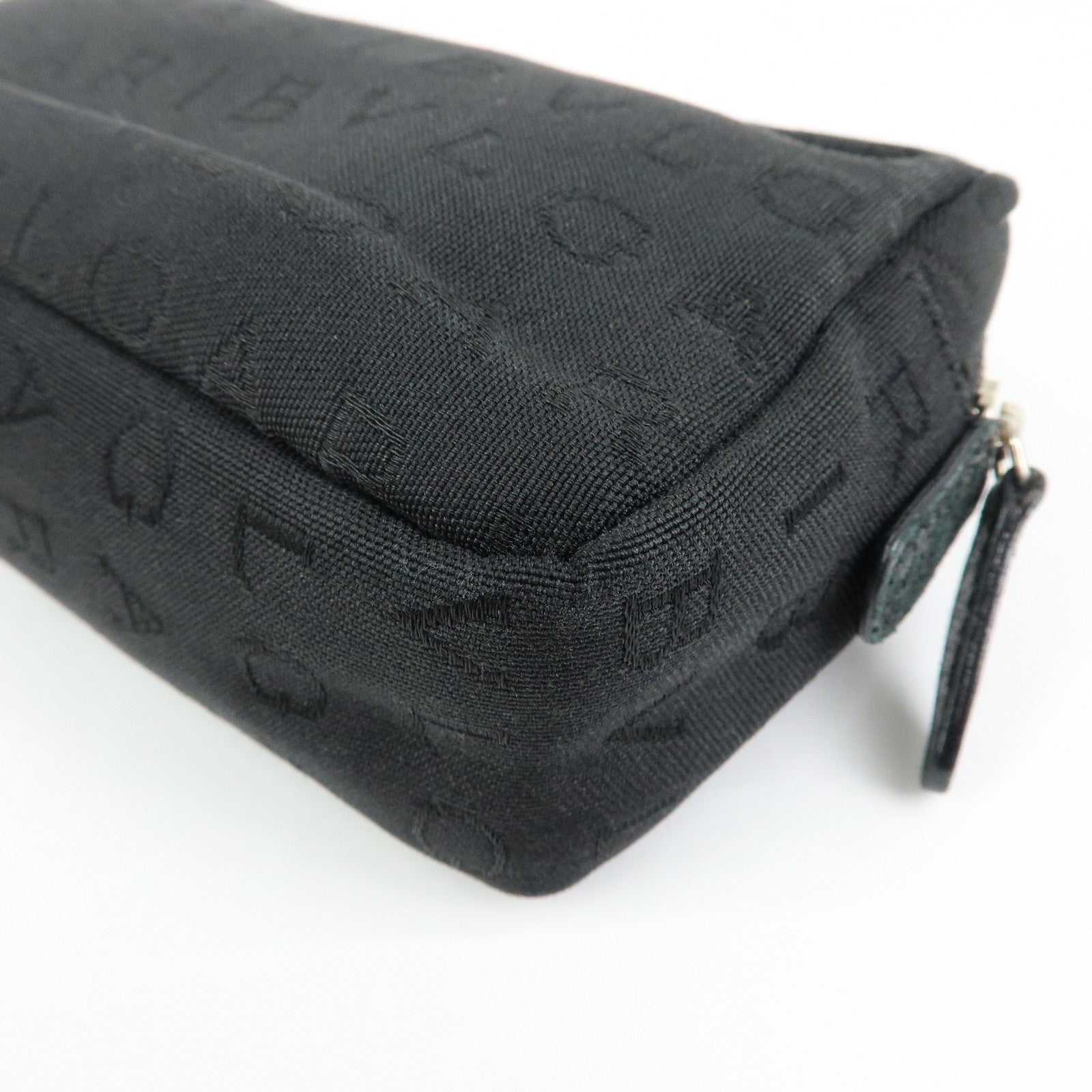 BVLGARI Logo Canvas Pouch Cosmetic Pouch Accessary Pouch Black