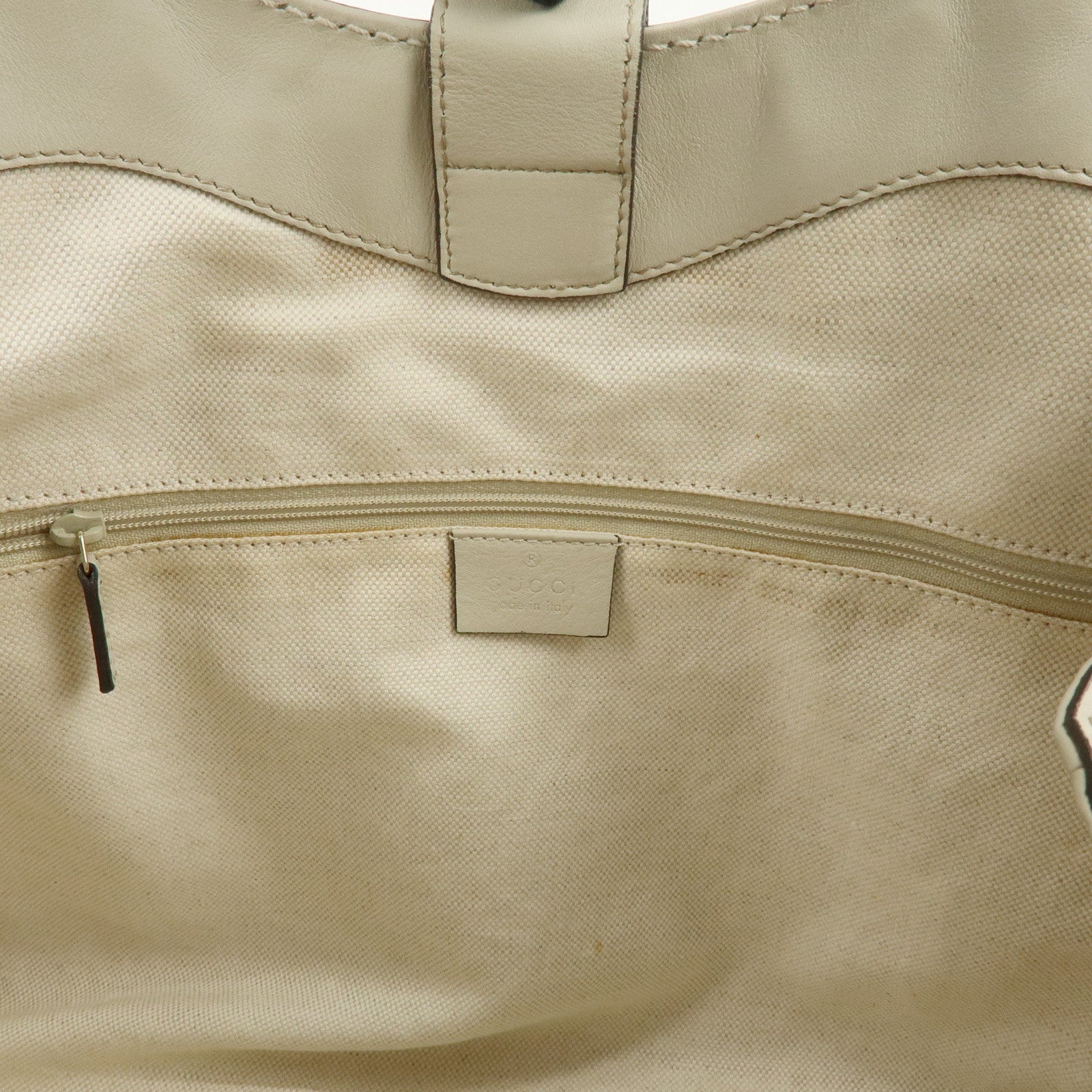 GUCCI Sukey Guccissima Leather Tote Bag Hand Bag White 211944