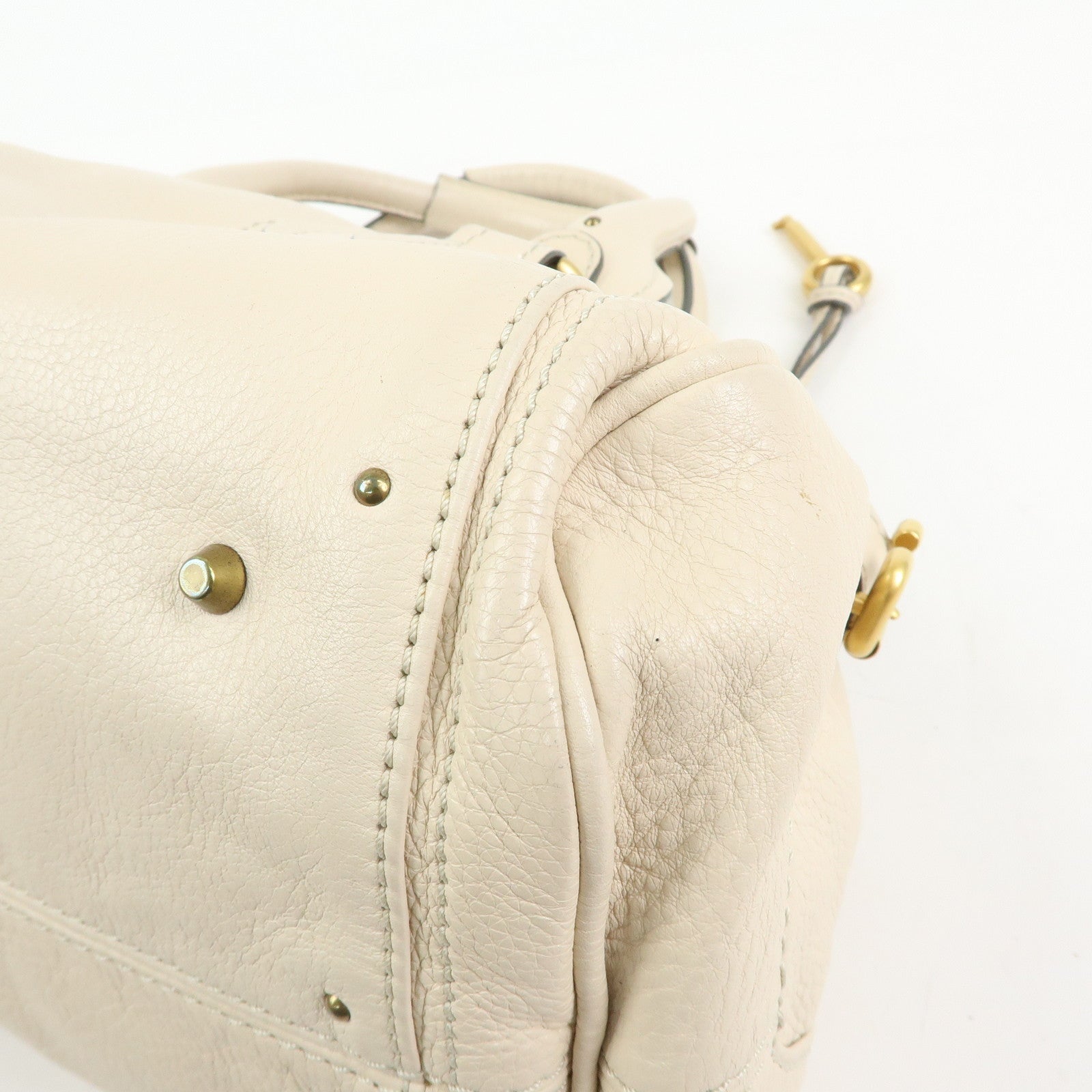 Chloe Paddington Leather Medium Hand Bag Shoulder Bag Ivory