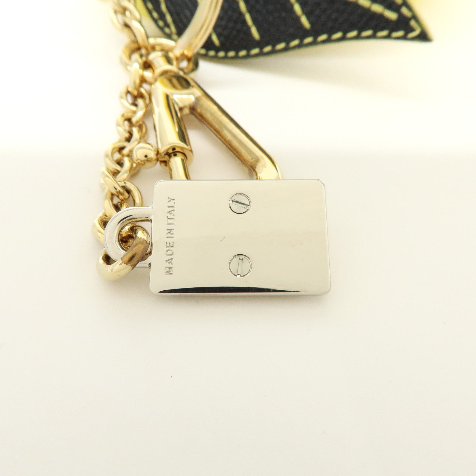 Dolce&Gabbana Lemon Motif Fur Leather Bag Charm Key Chain Yellow