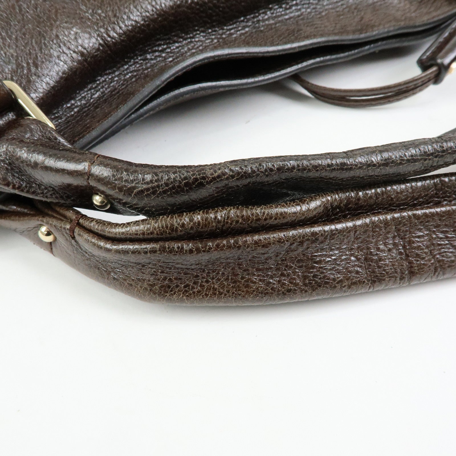 CELINE Bittersweet Leather Shoulder Bag Hand Bag Brown