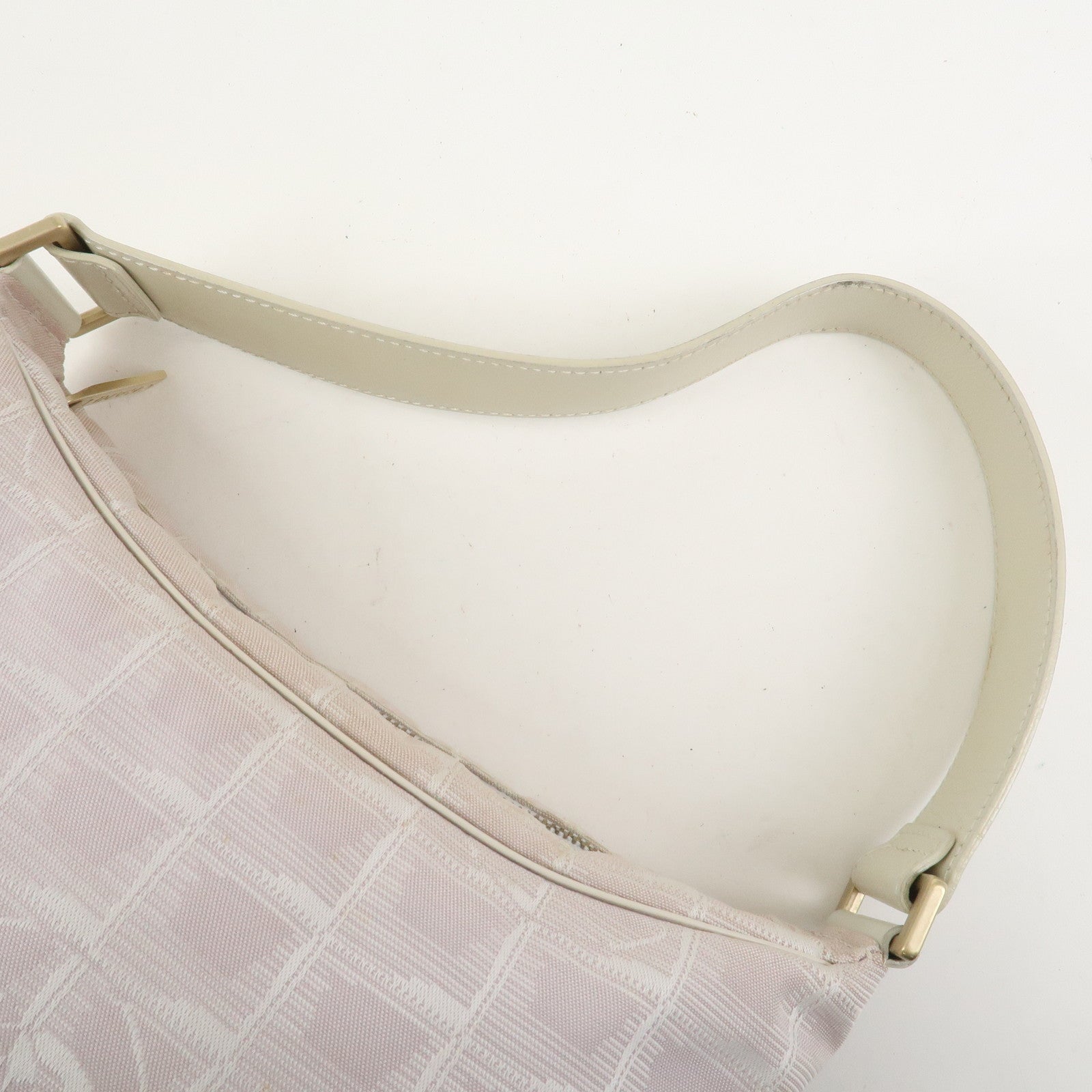 CHANEL New Travel Line Canvas Leather Shoulder Bag Hand Bag Pink